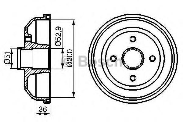 Тормозной барабан BOSCH 0 986 477 134