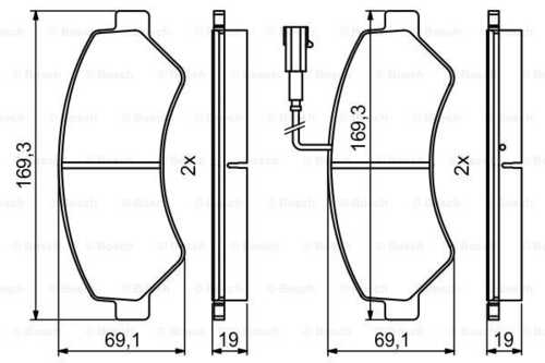 Комплект тормозных колодок дискового тормоза BOSCH 0 986 494 799