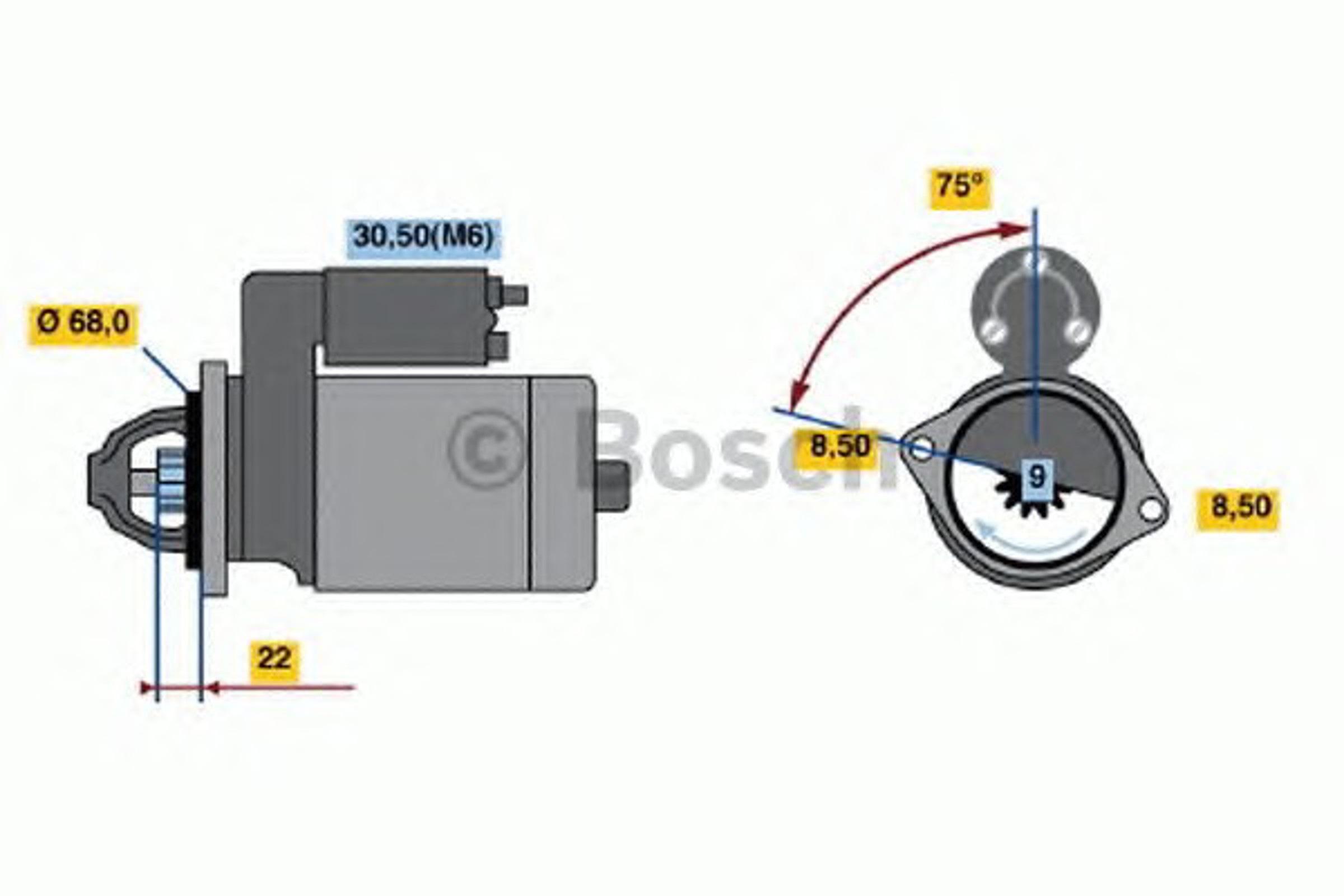 Стартер BOSCH 0001112035