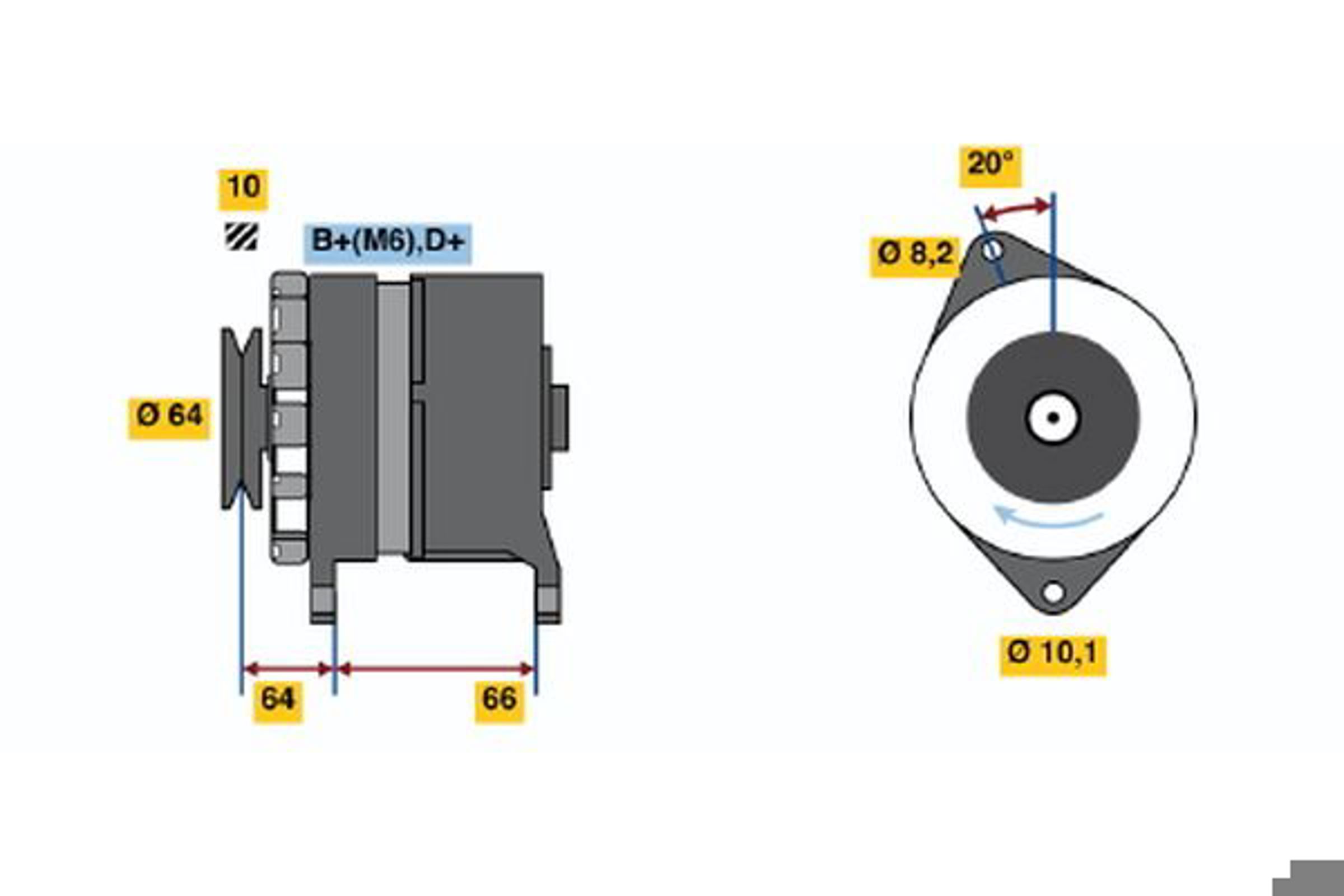 Генератор BOSCH 0120489344
