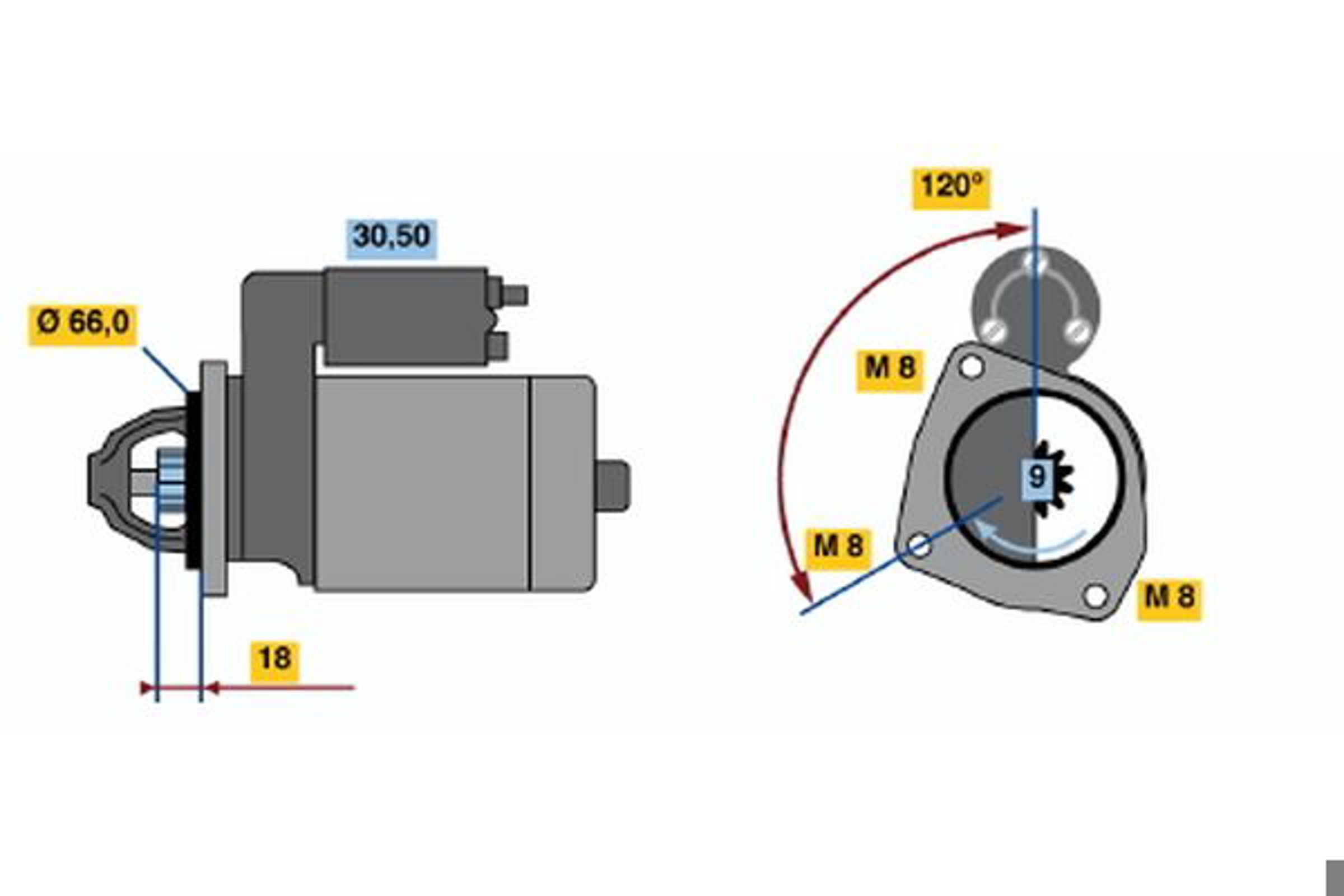 Стартер BOSCH 0986010260