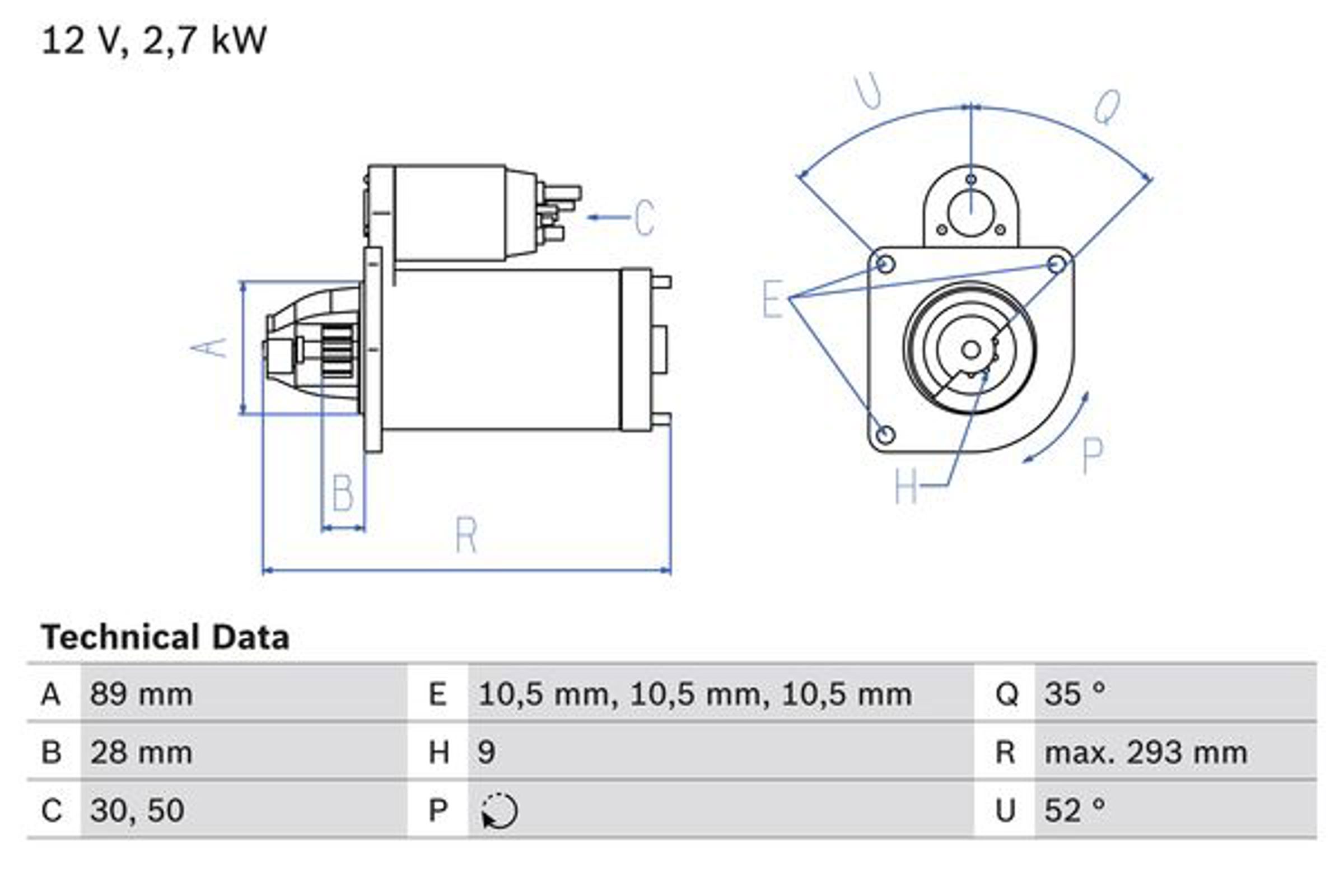 Стартер BOSCH 0986011140