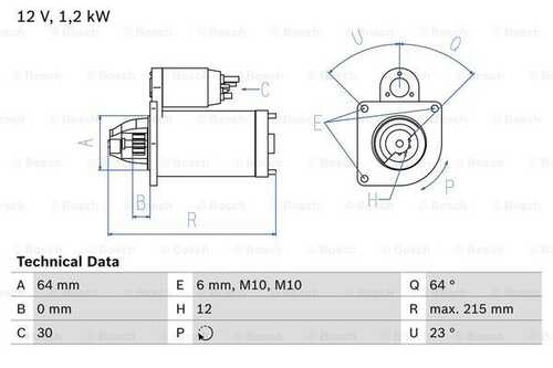 Стартер BOSCH 0986025180