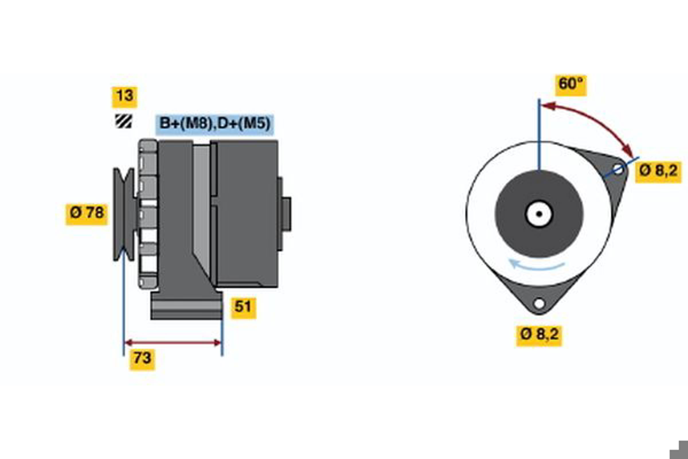 Генератор BOSCH 0986030670