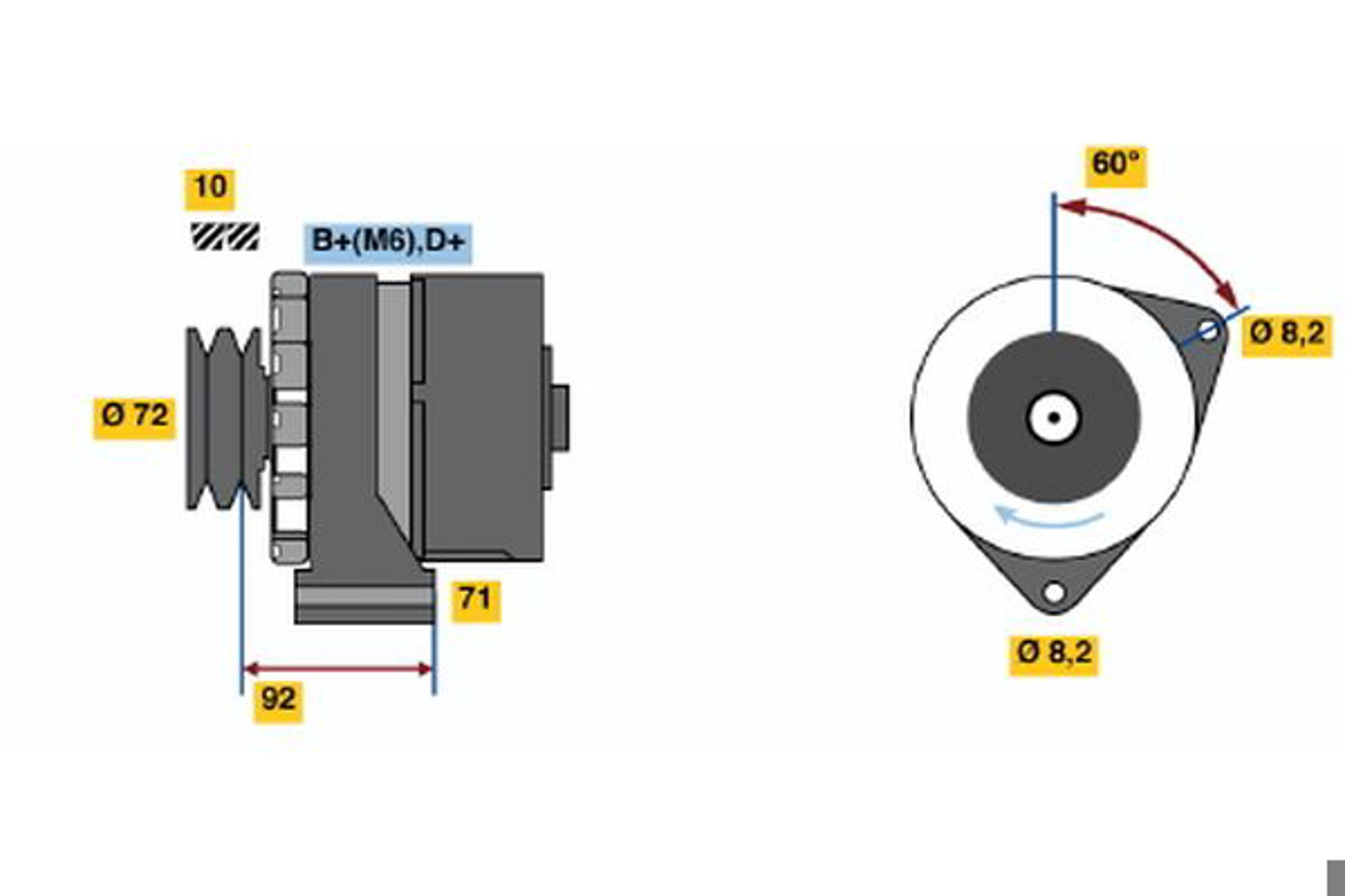 Генератор BOSCH 0986030730