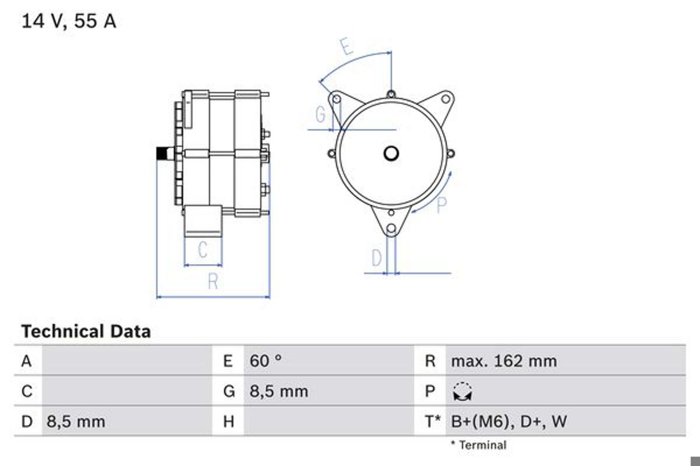 Генератор BOSCH 0986031270