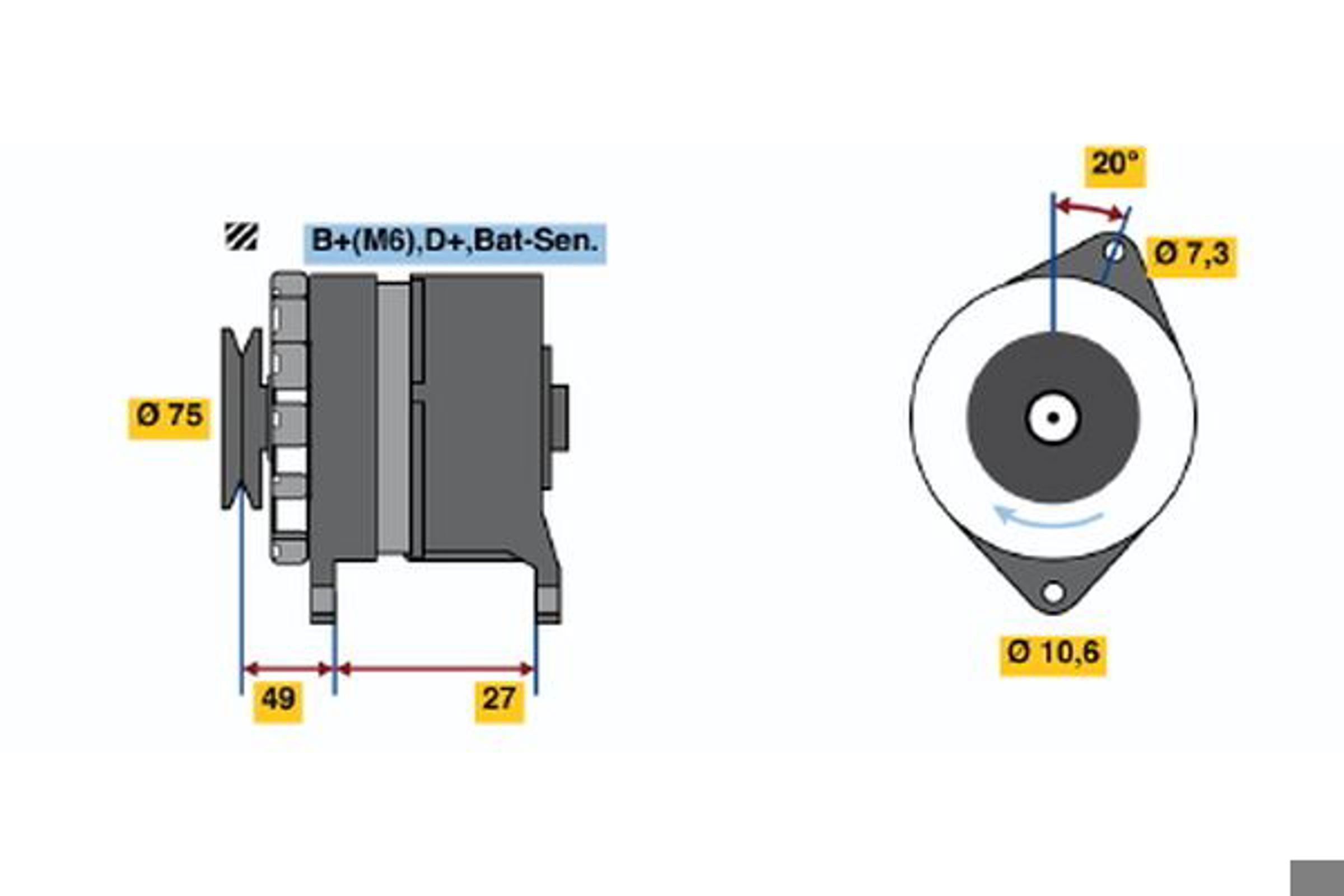 Генератор BOSCH 0986031641