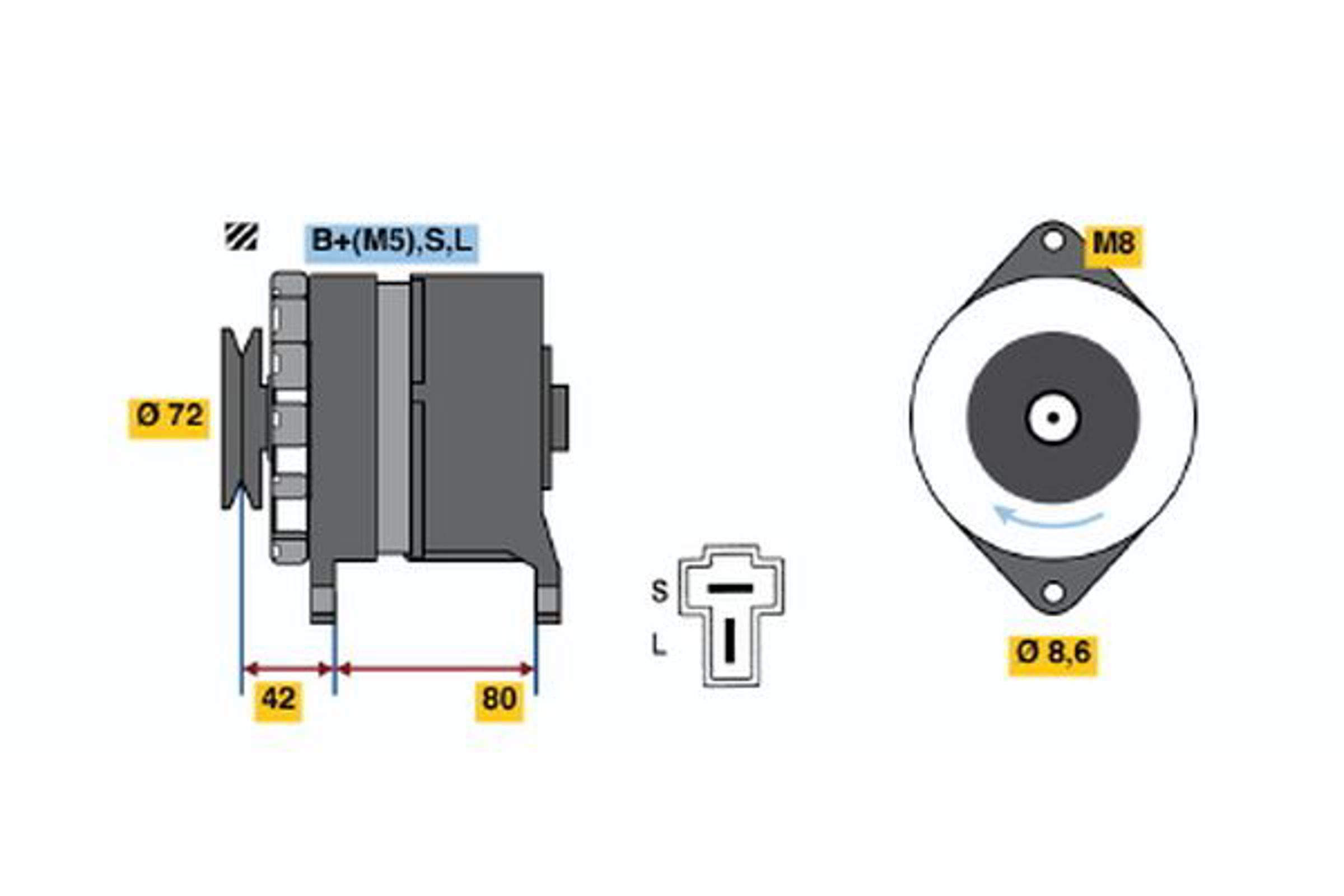 Генератор BOSCH 0986032671