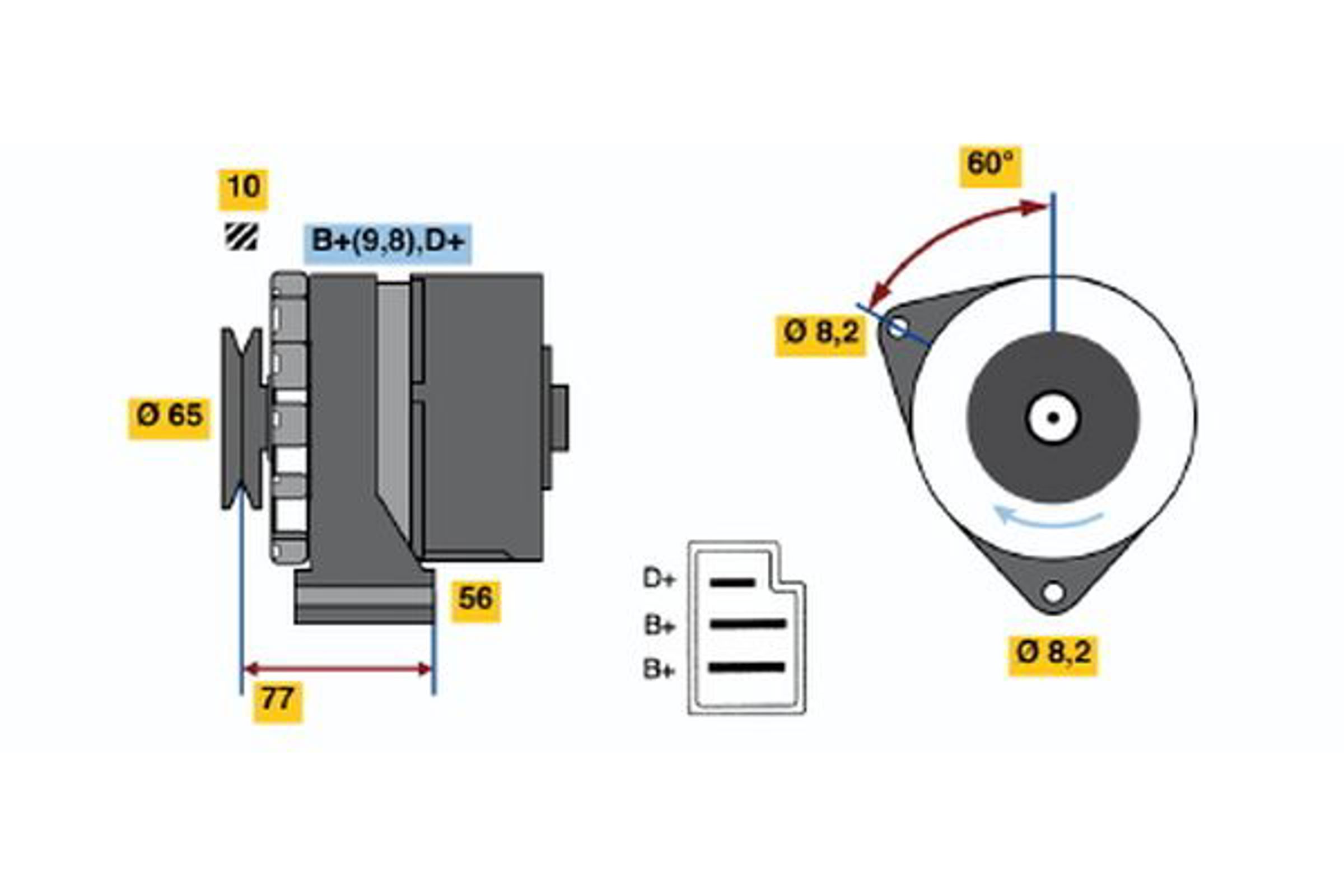 Генератор BOSCH 0986033200