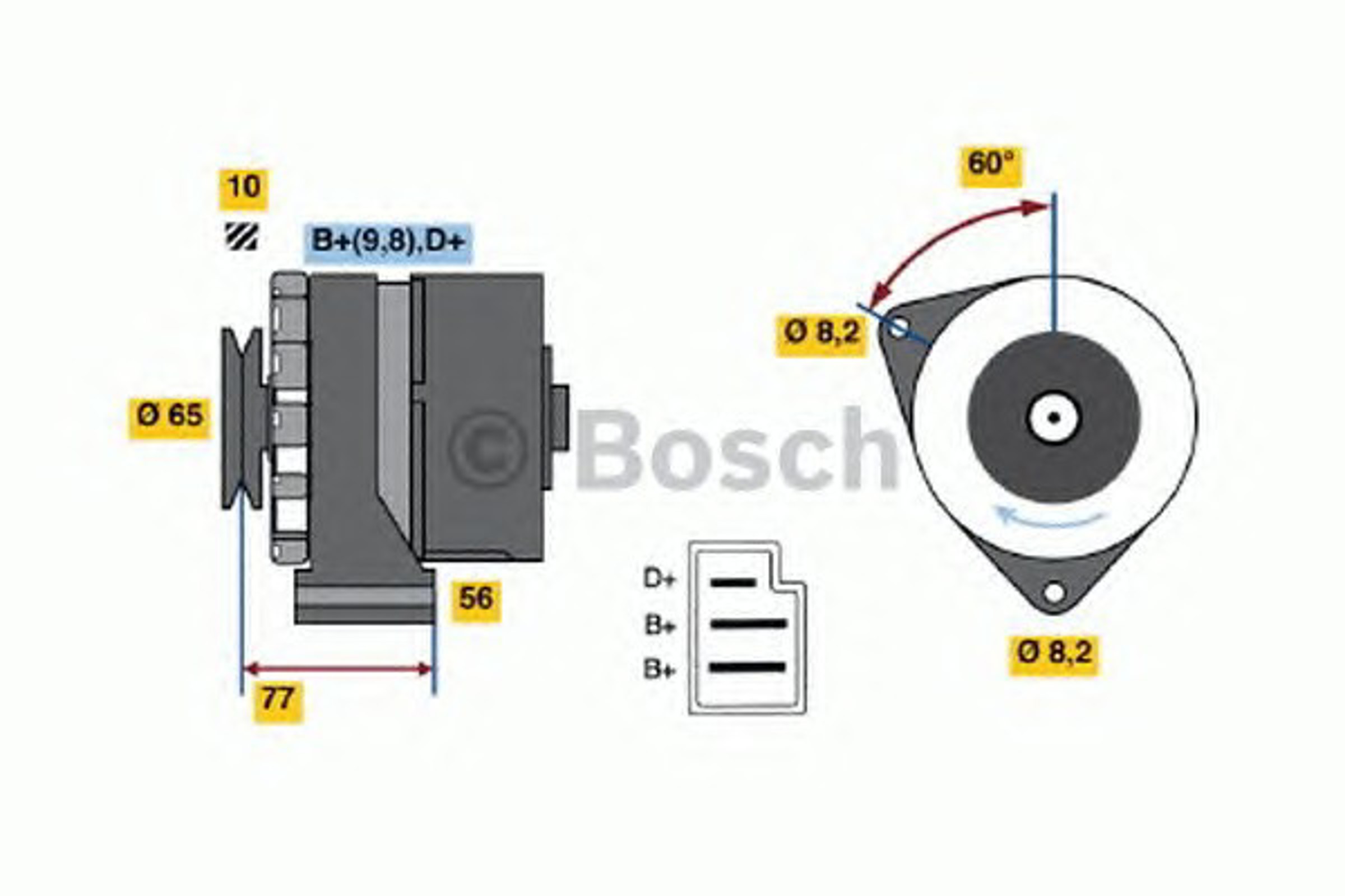 Генератор BOSCH 0986033210