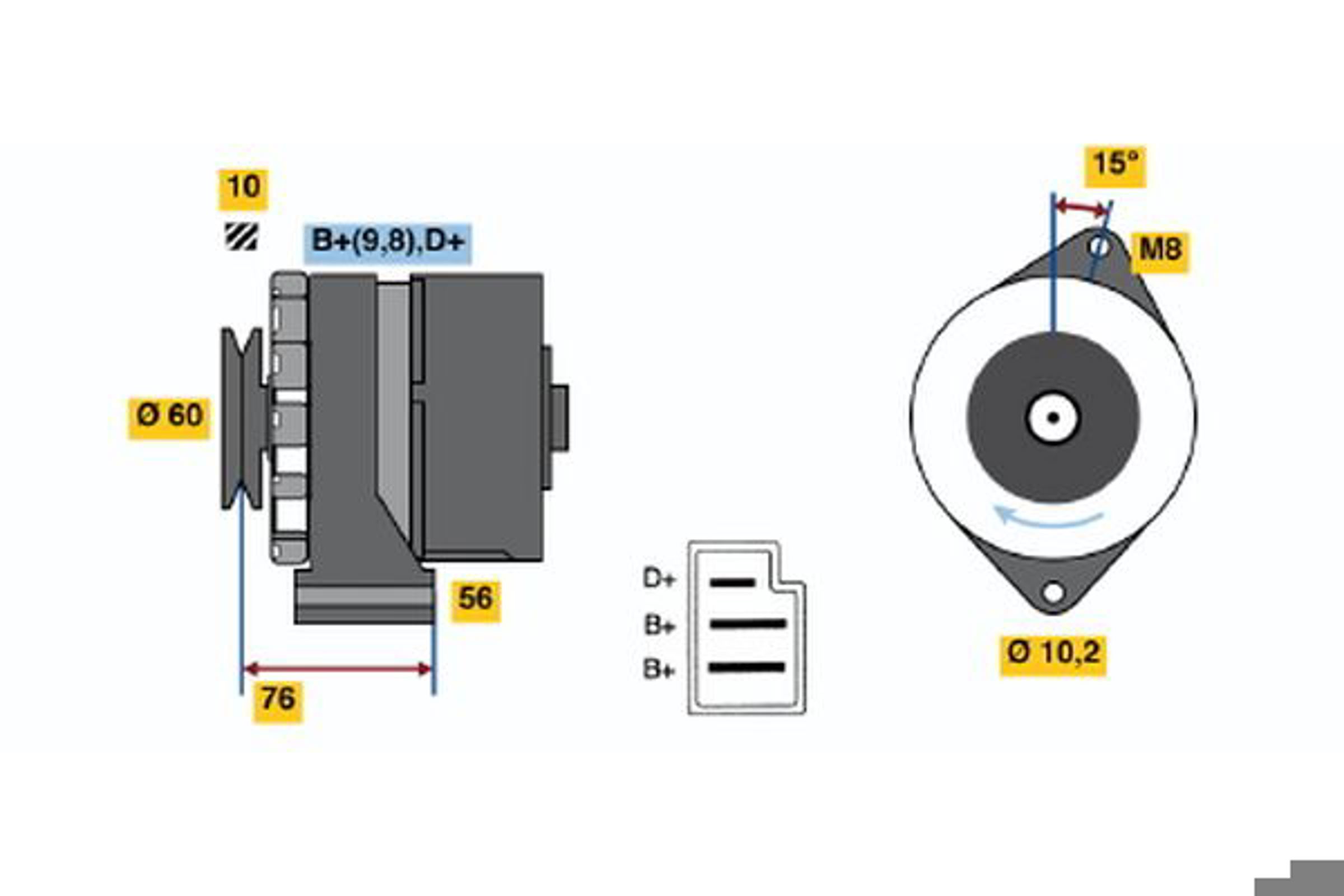 Генератор BOSCH 0986033260