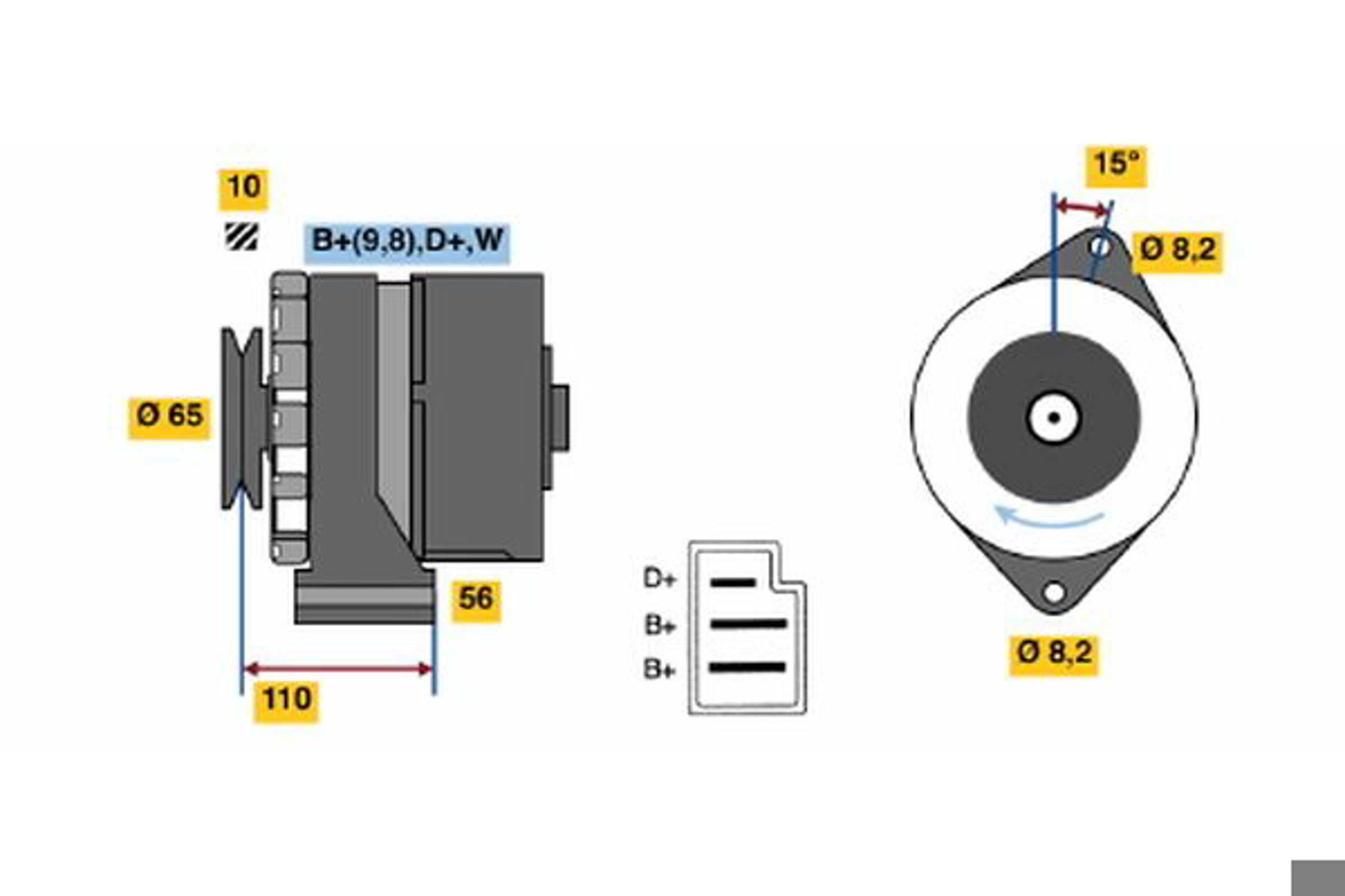Генератор BOSCH 0986033350