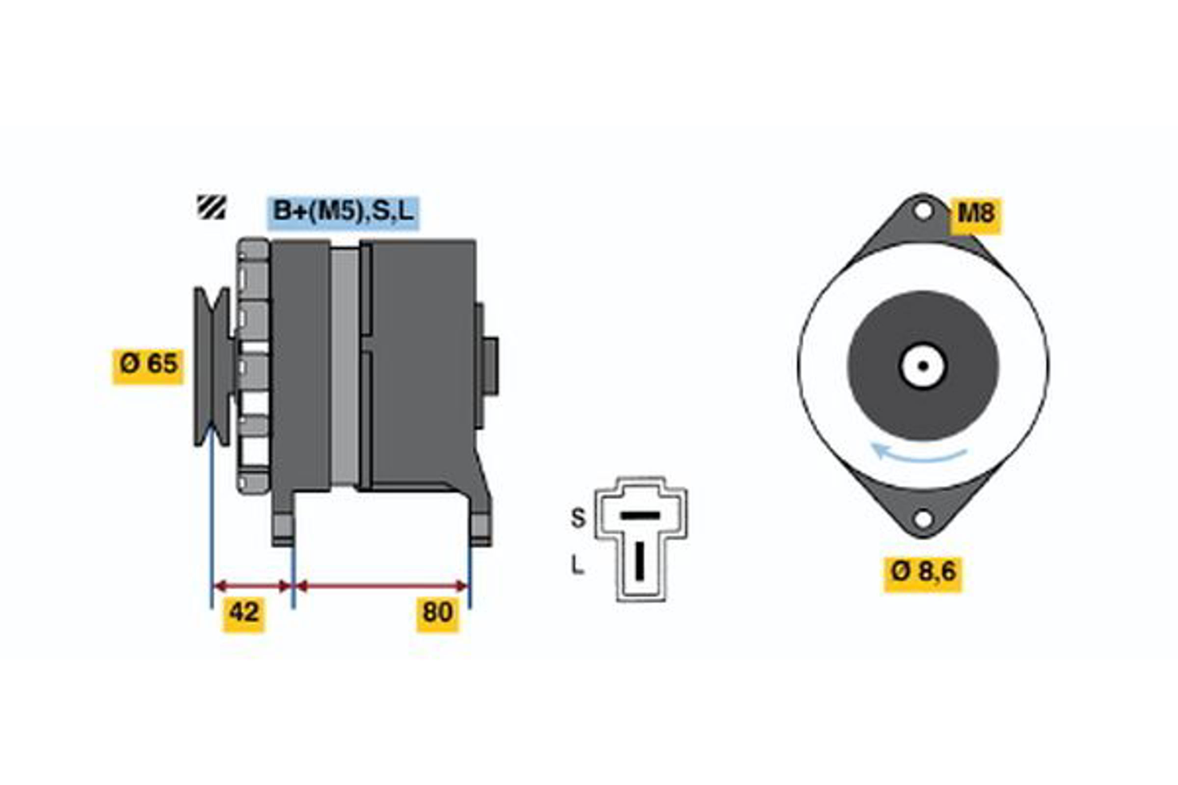 Генератор BOSCH 0986033471