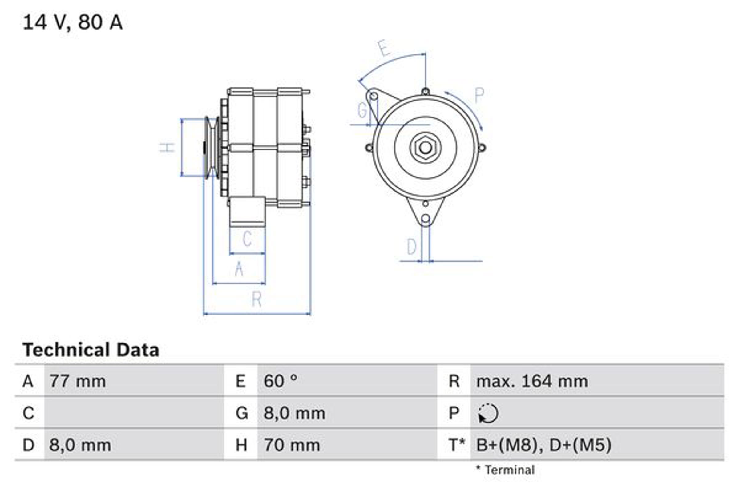 Генератор BOSCH 0986034110