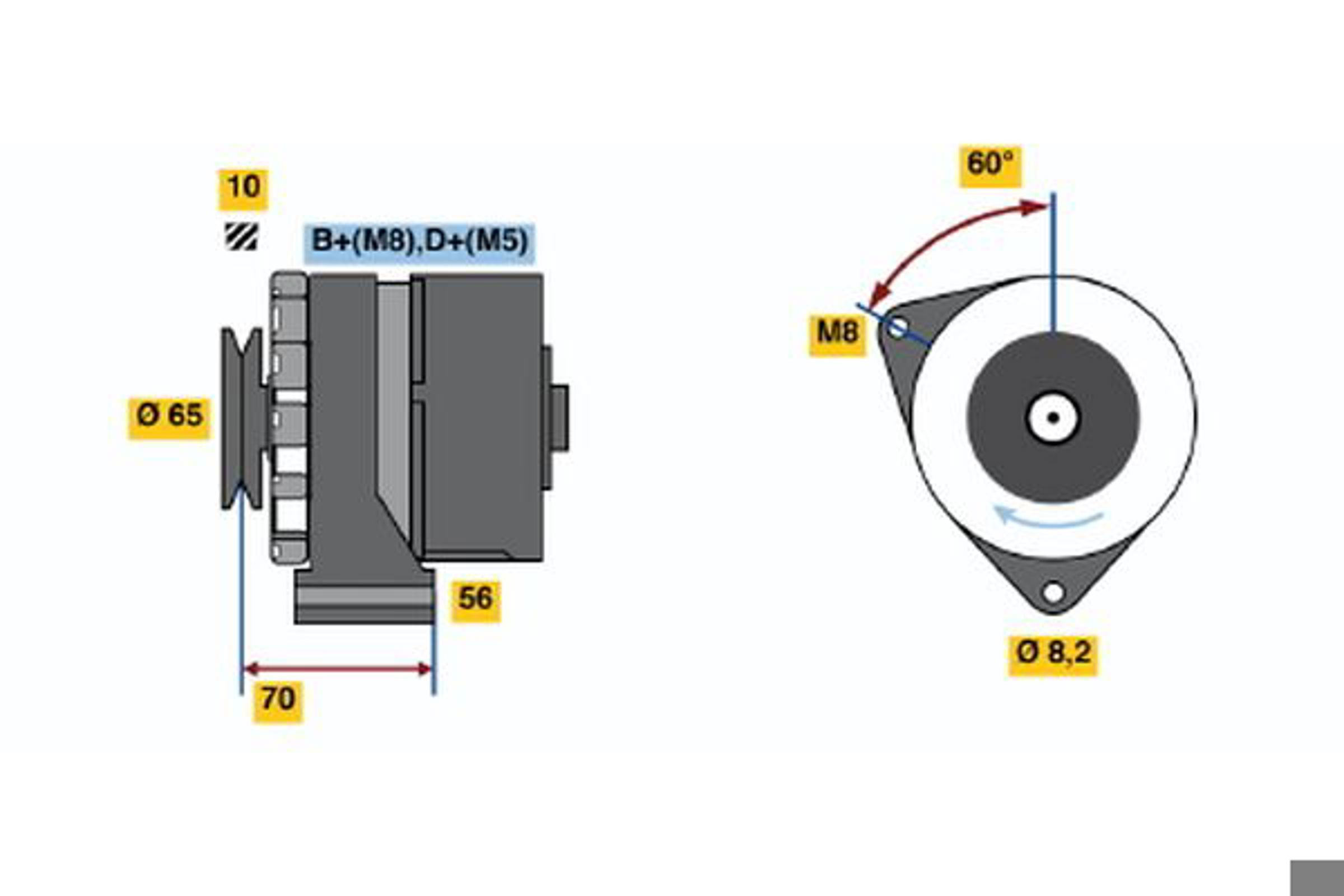 Генератор BOSCH 0986034130