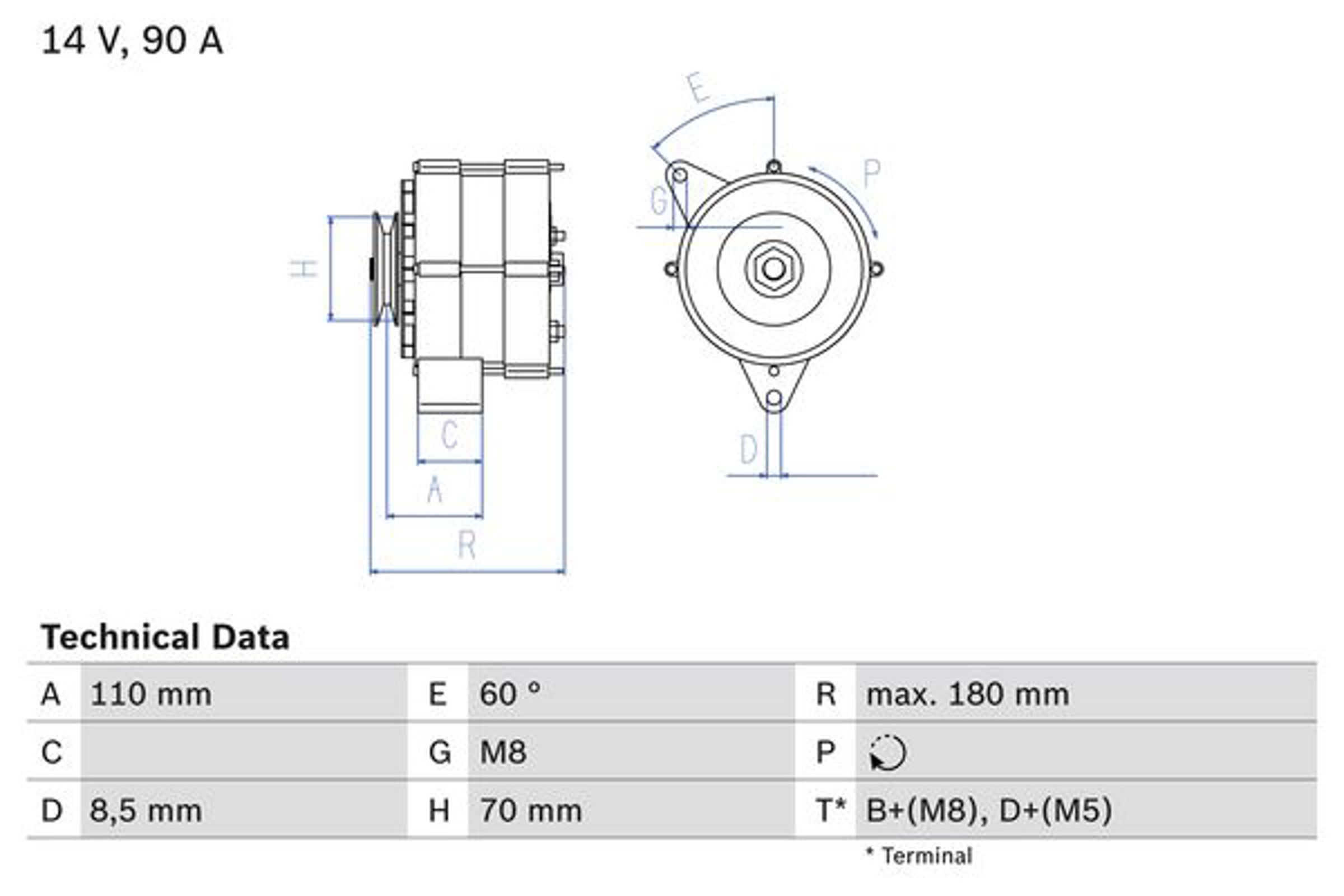 Генератор BOSCH 0986034150