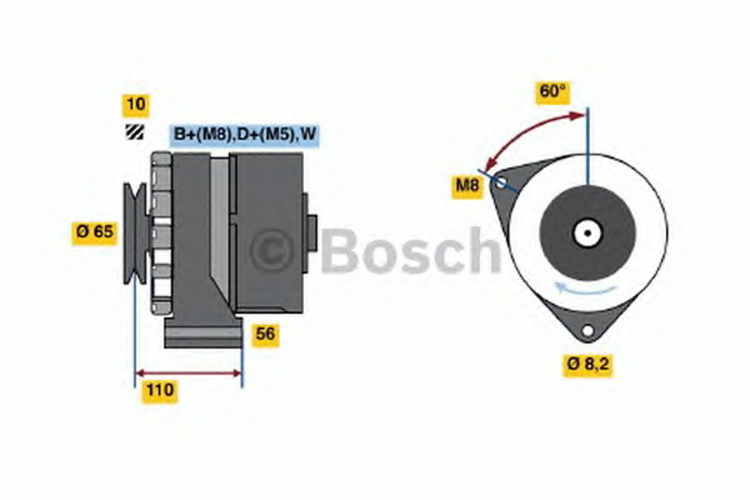 Генератор BOSCH 0986034240