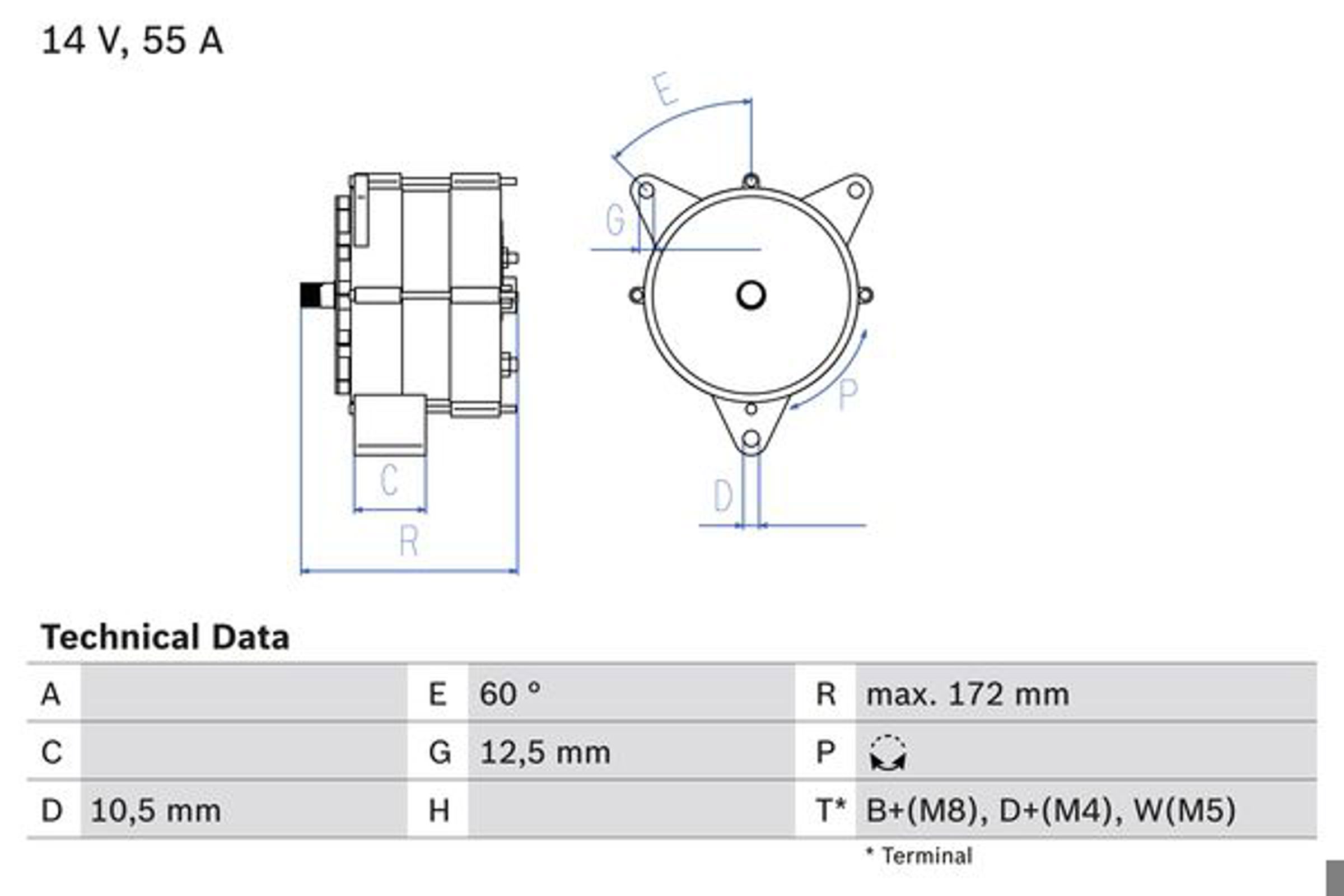 Генератор BOSCH 0986034260