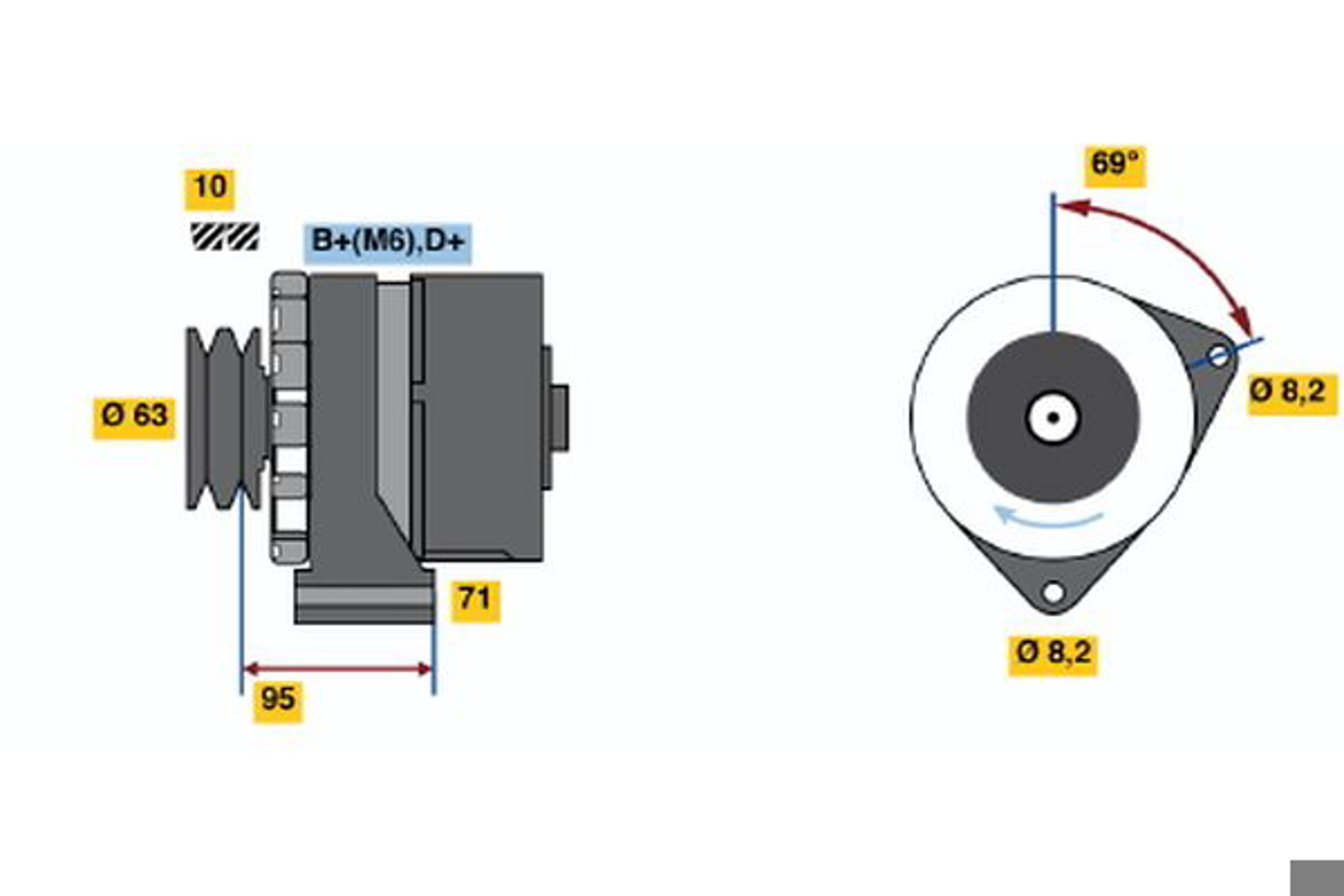Генератор BOSCH 0986034700