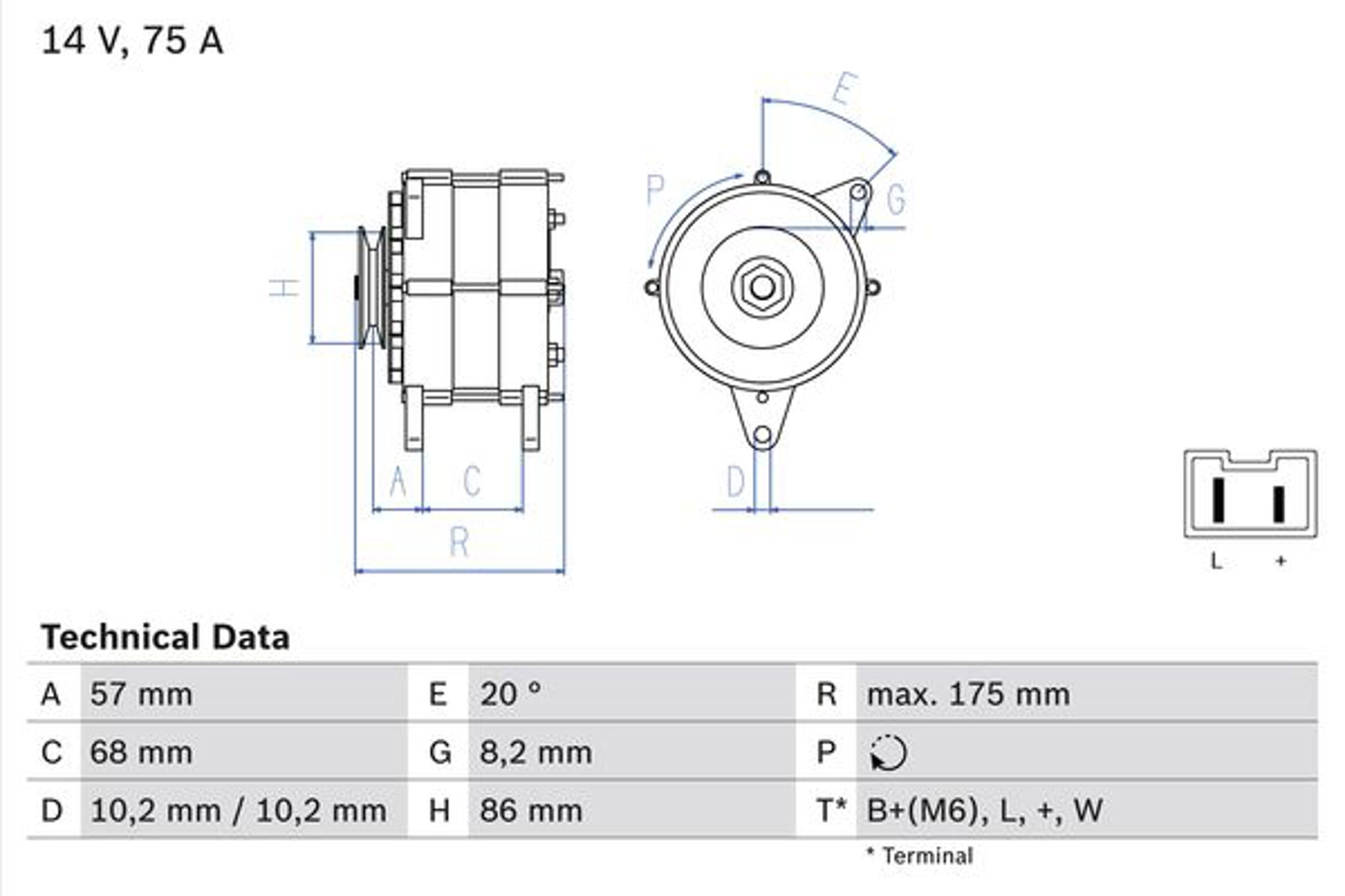 Генератор BOSCH 0986034861