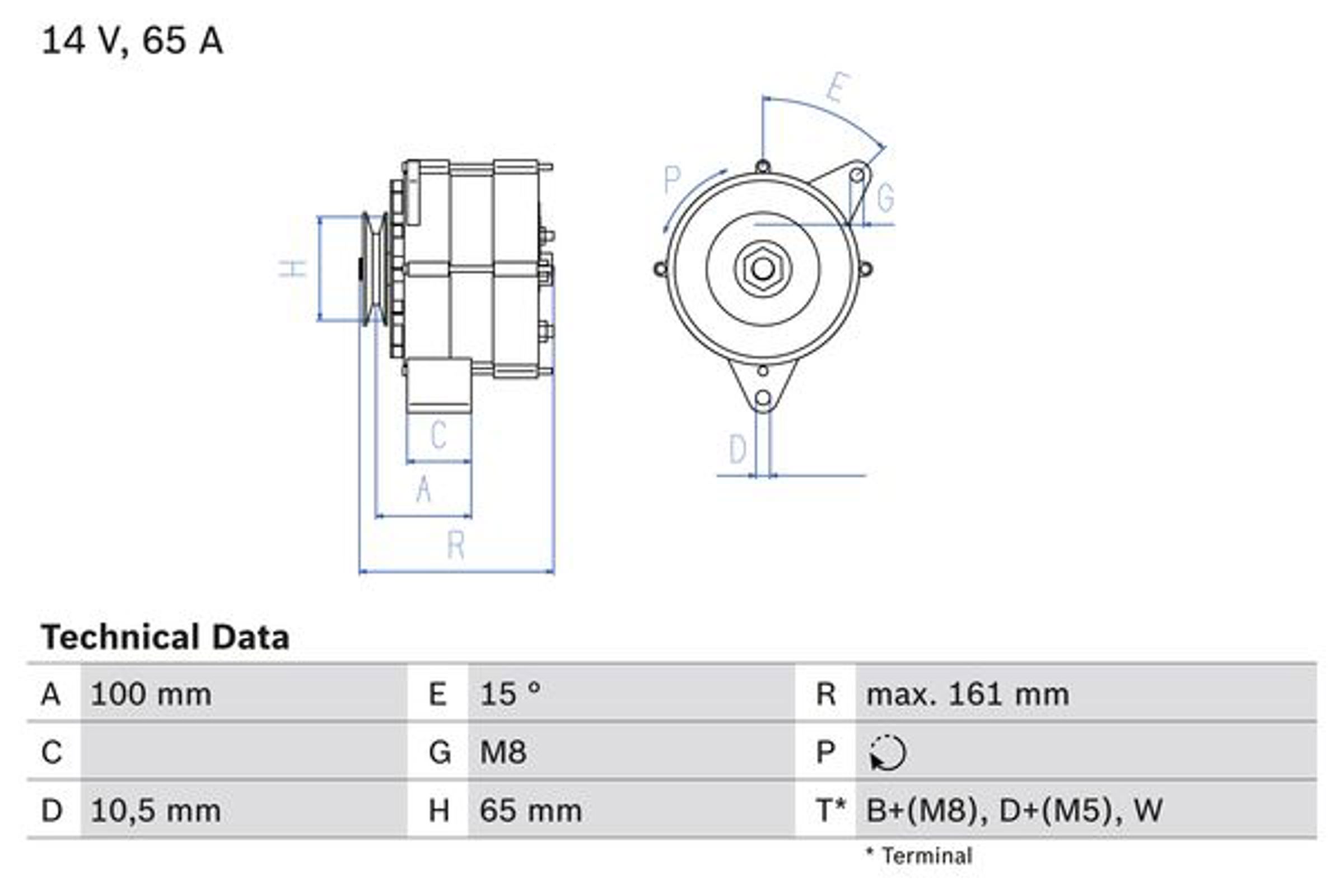 Генератор BOSCH 0986034990