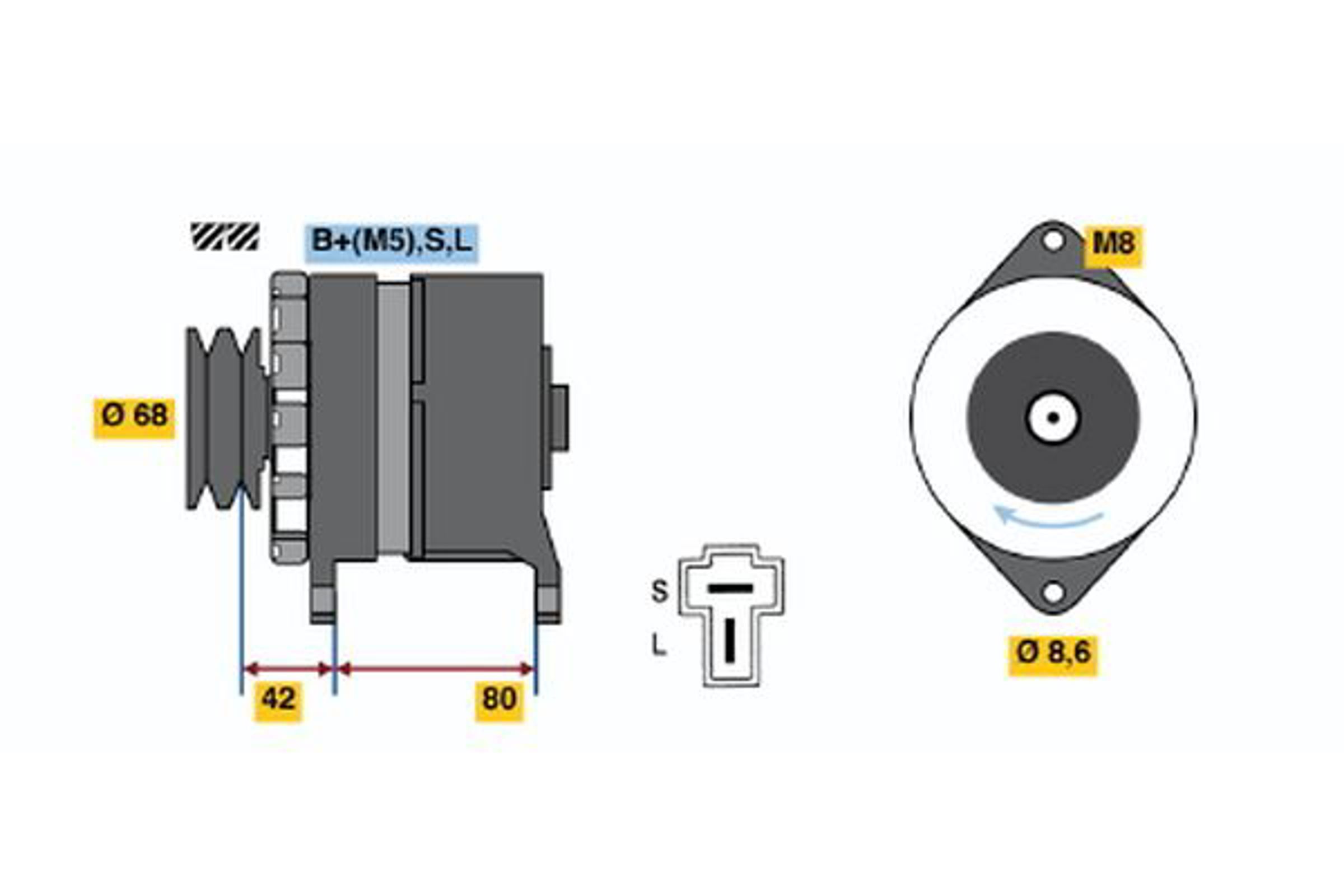 Генератор BOSCH 0986035431