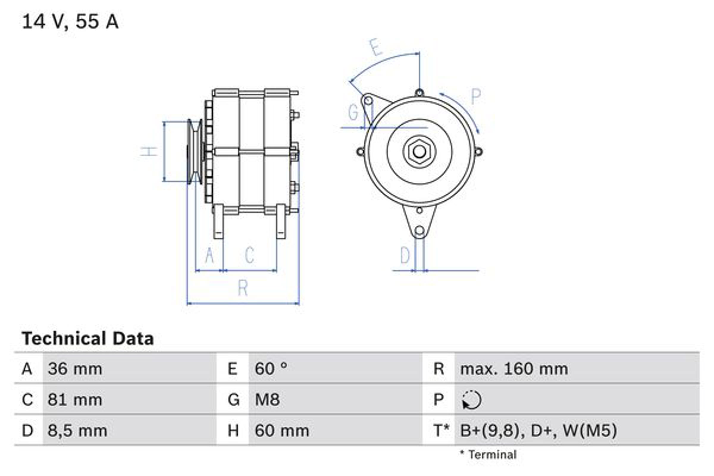 Генератор BOSCH 0986036020