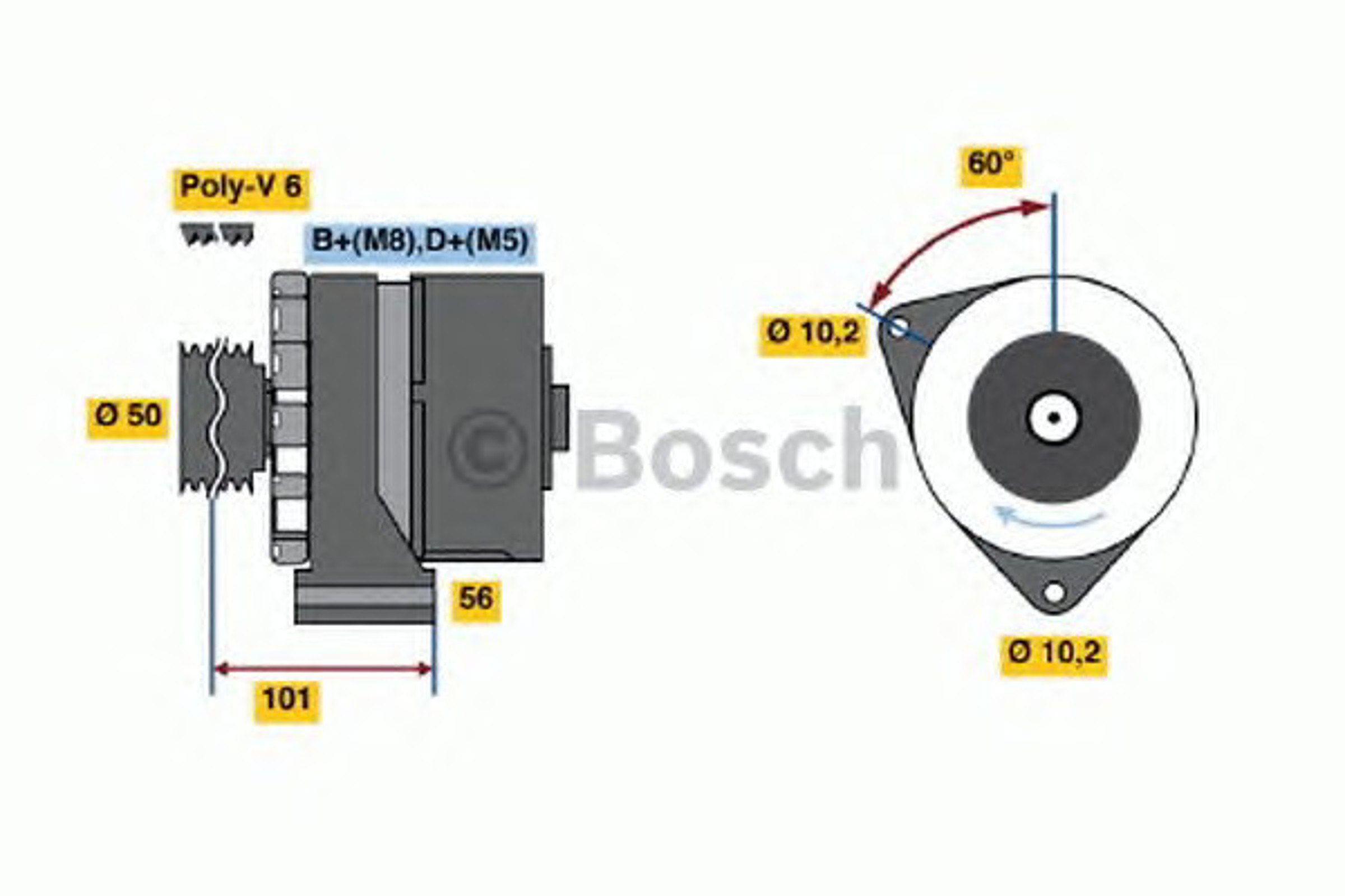 Генератор BOSCH 0986036350