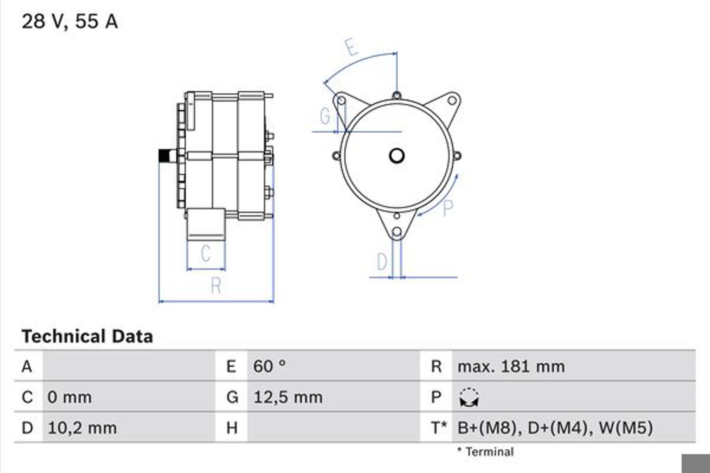 Генератор BOSCH 0986037410