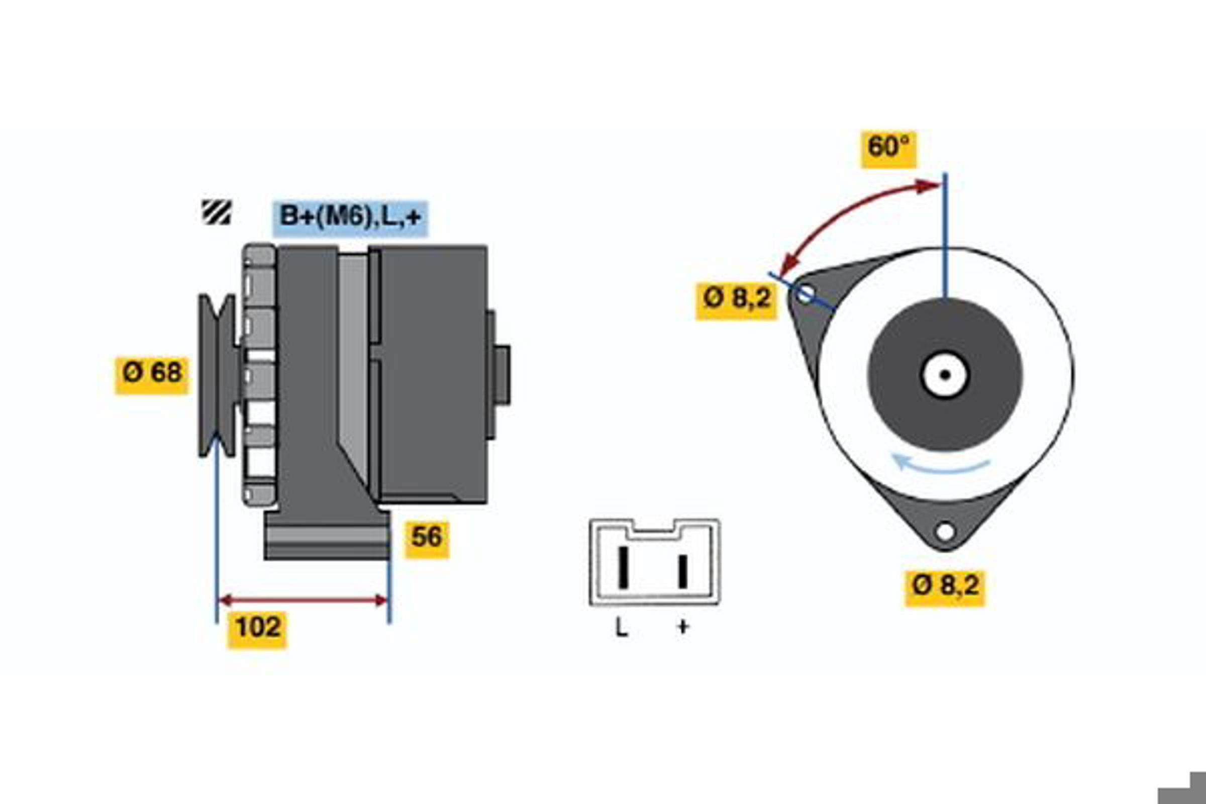 Генератор BOSCH 0986037781