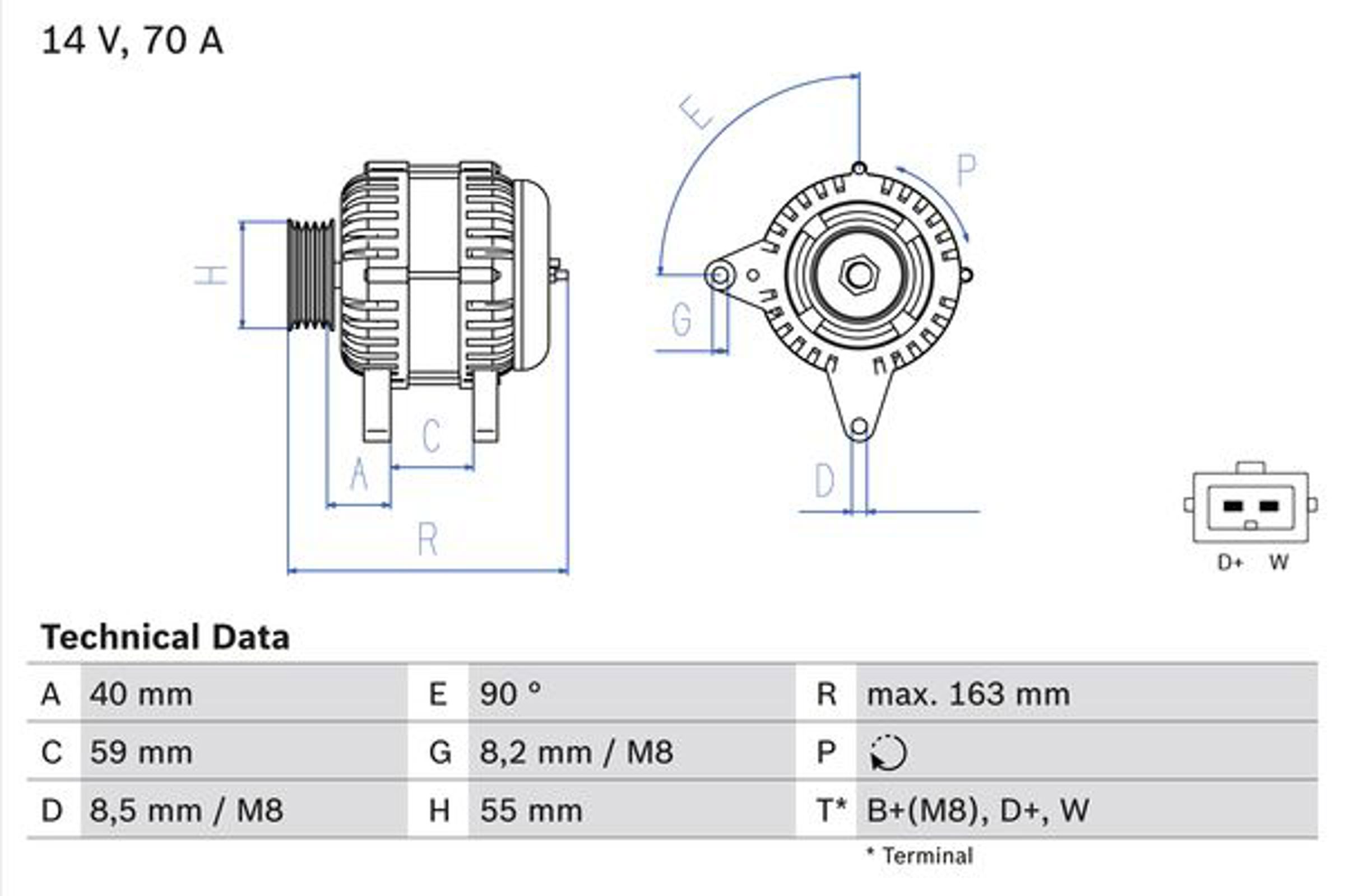 Генератор BOSCH 0986038390