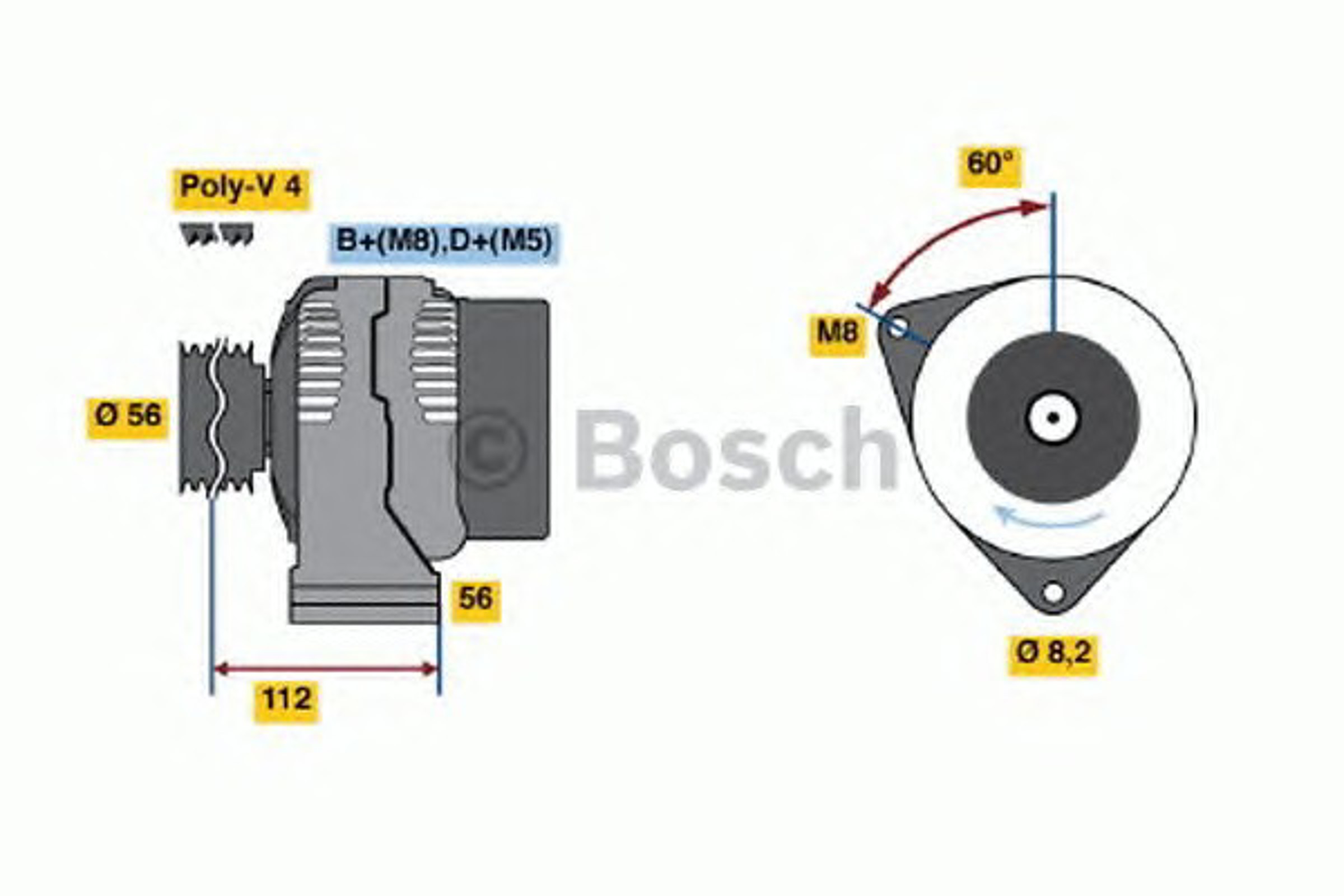 Генератор BOSCH 0986038940