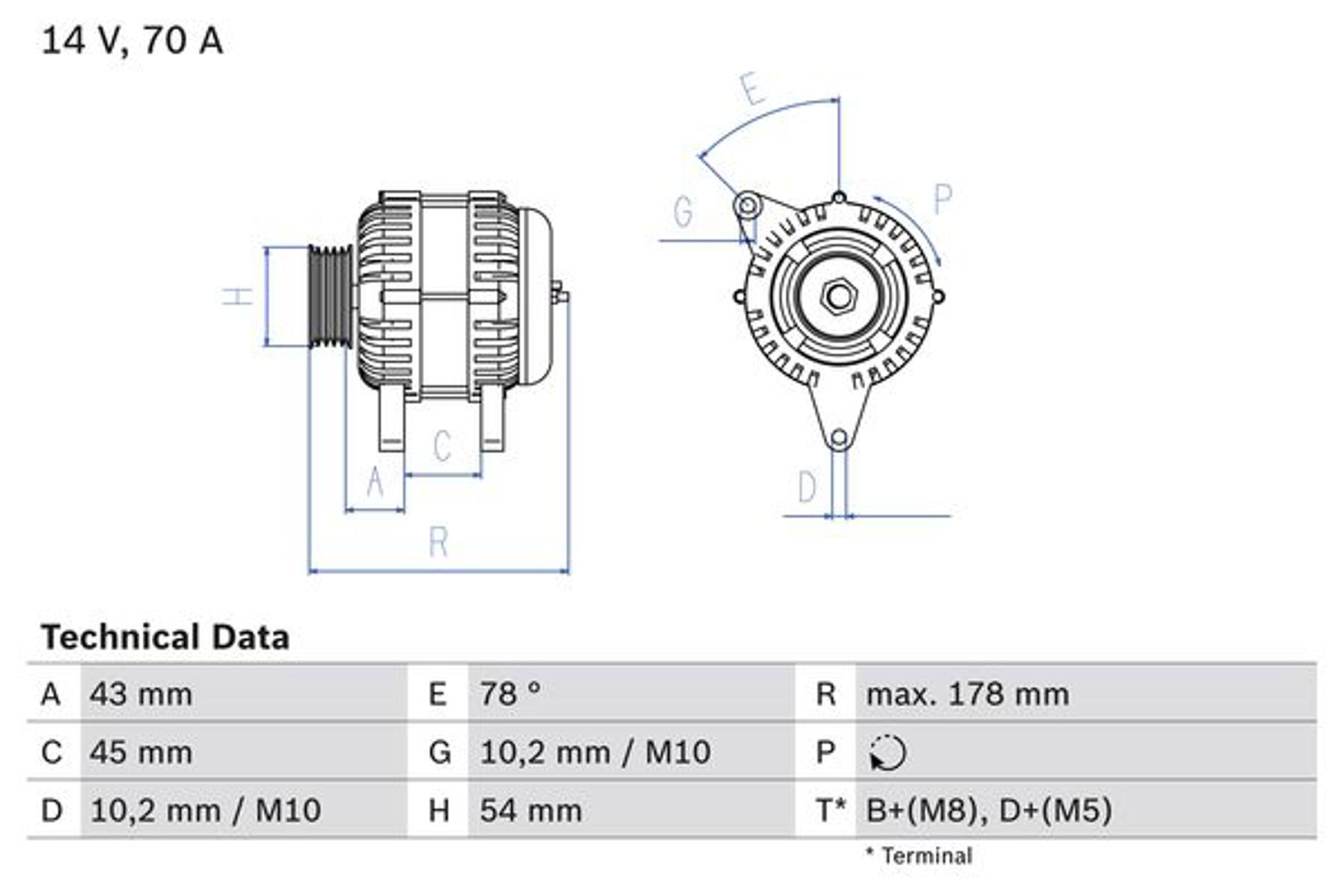 Генератор BOSCH 0986042071