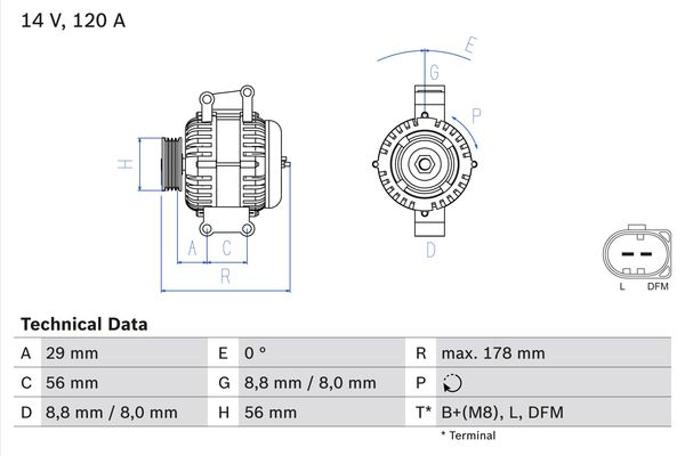 Генератор BOSCH 0986046160
