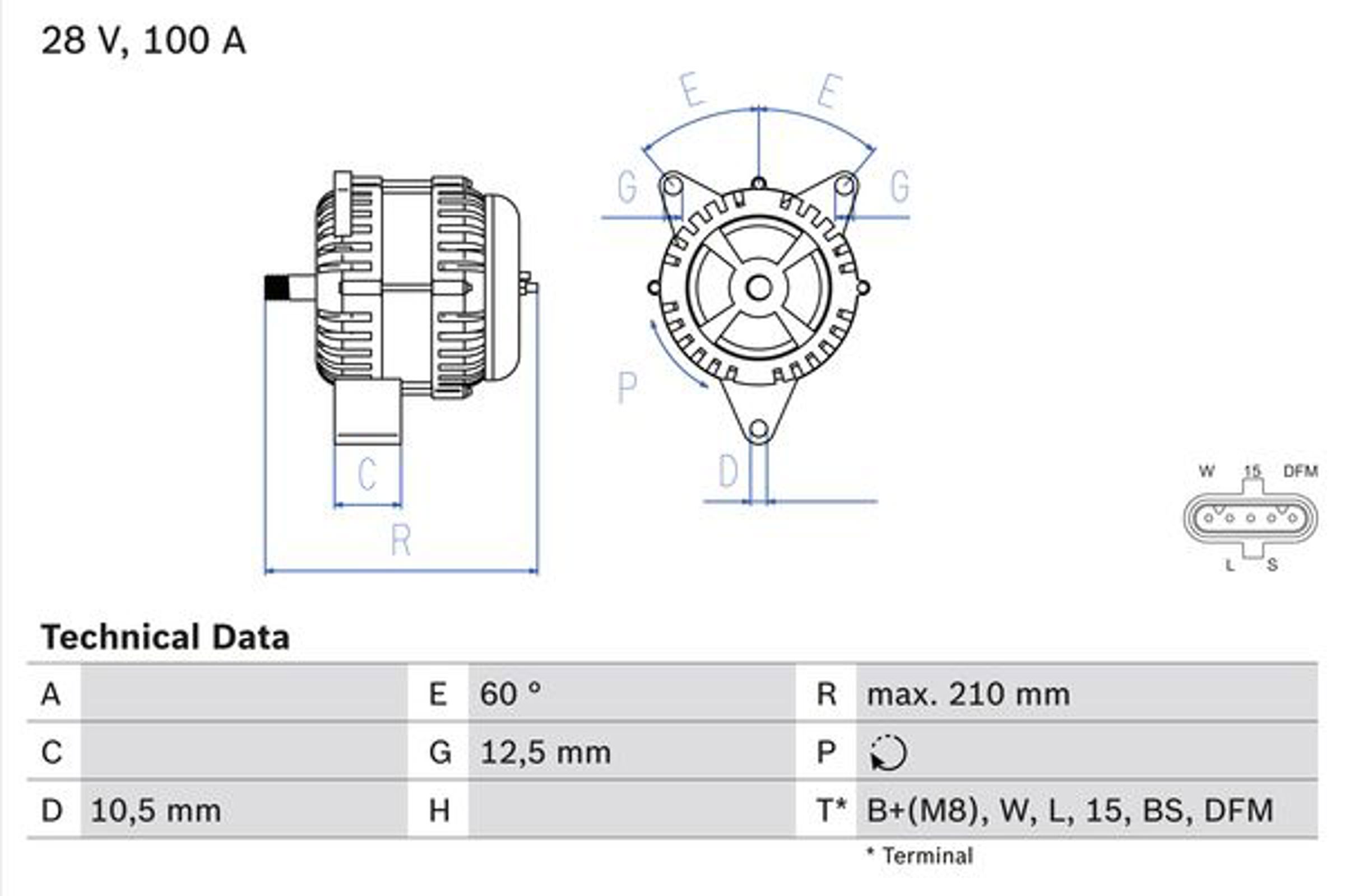Генератор BOSCH 0986046570