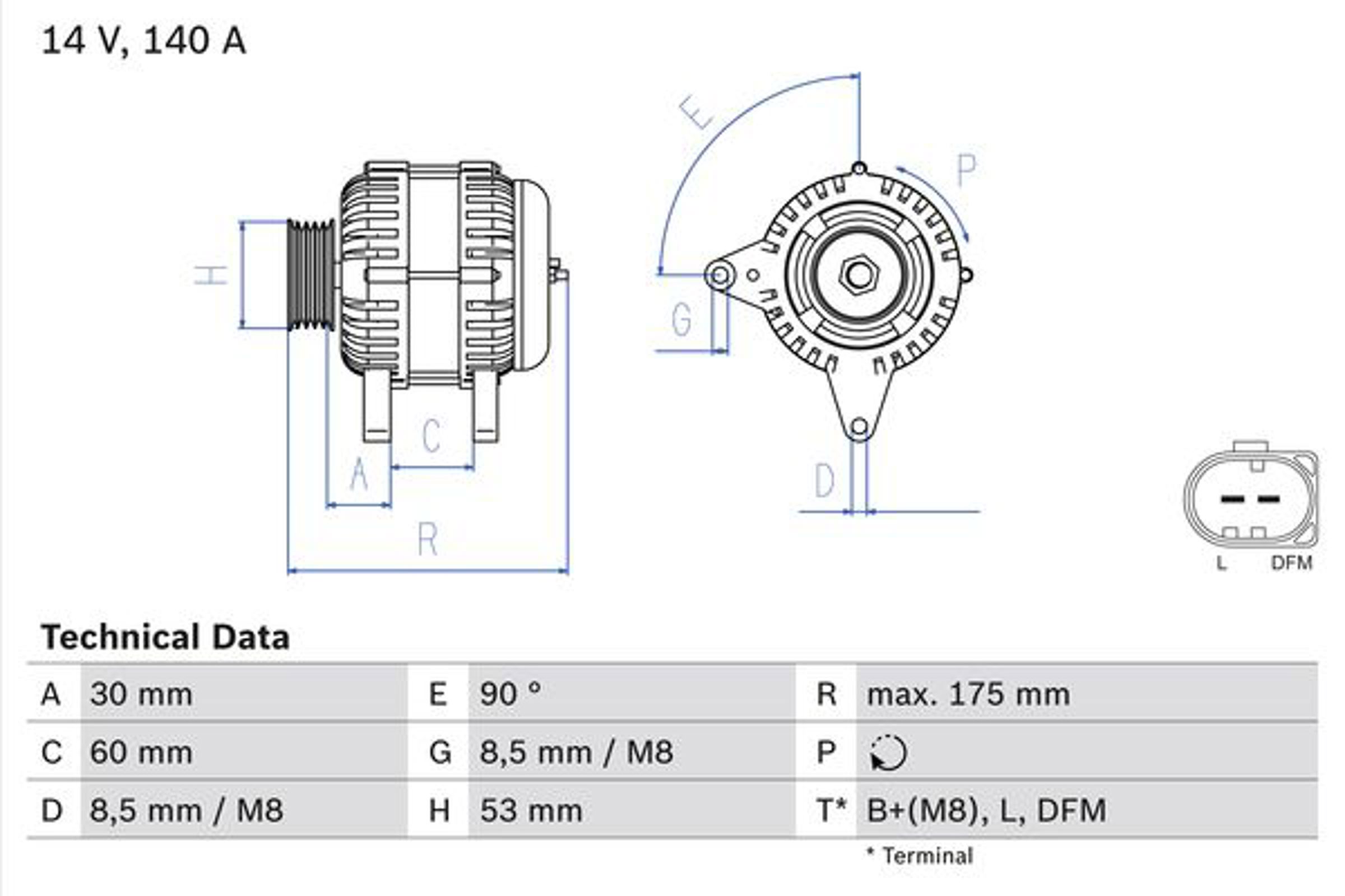 Генератор BOSCH 0986080600