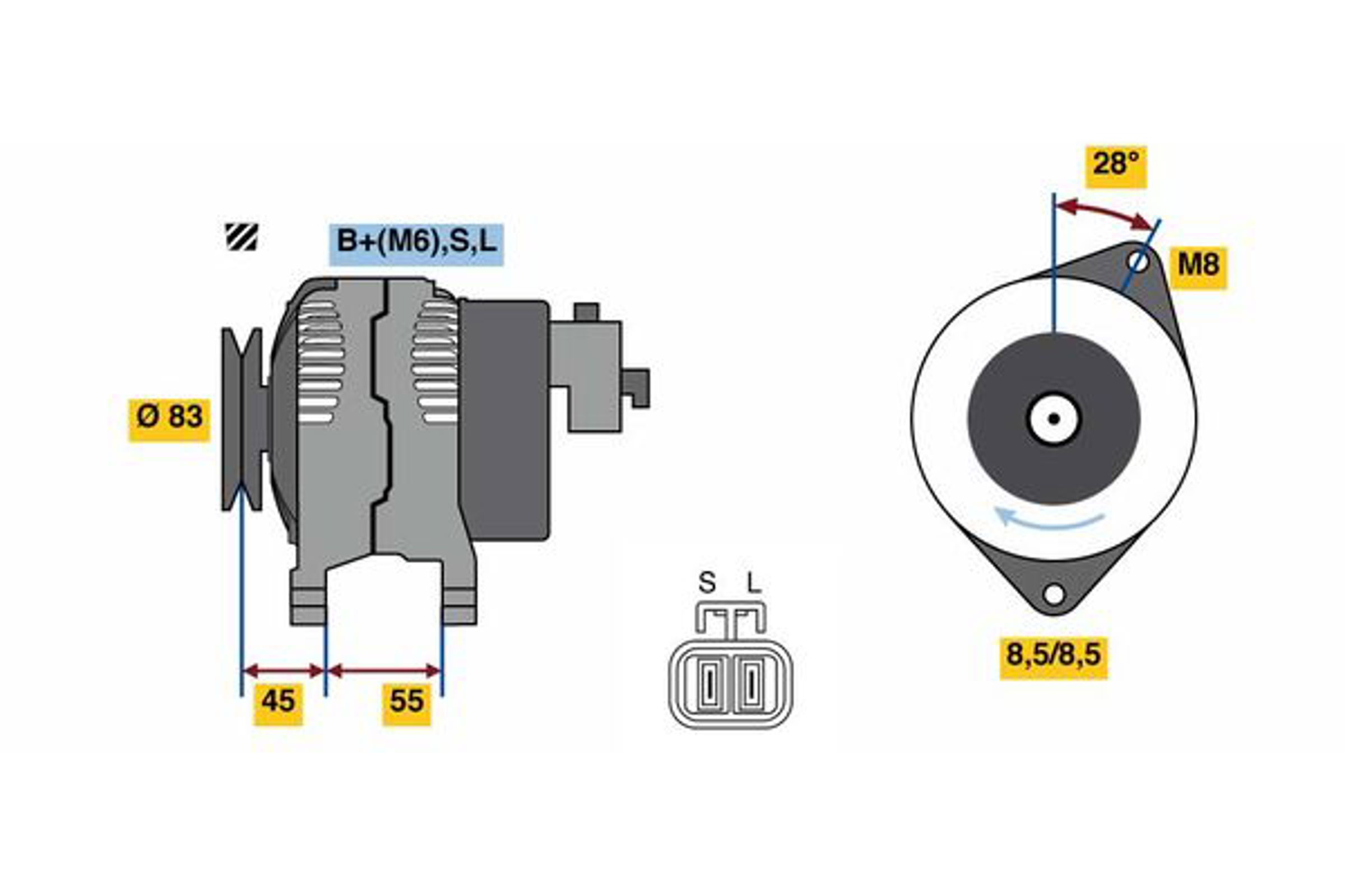 Генератор BOSCH 0986080880