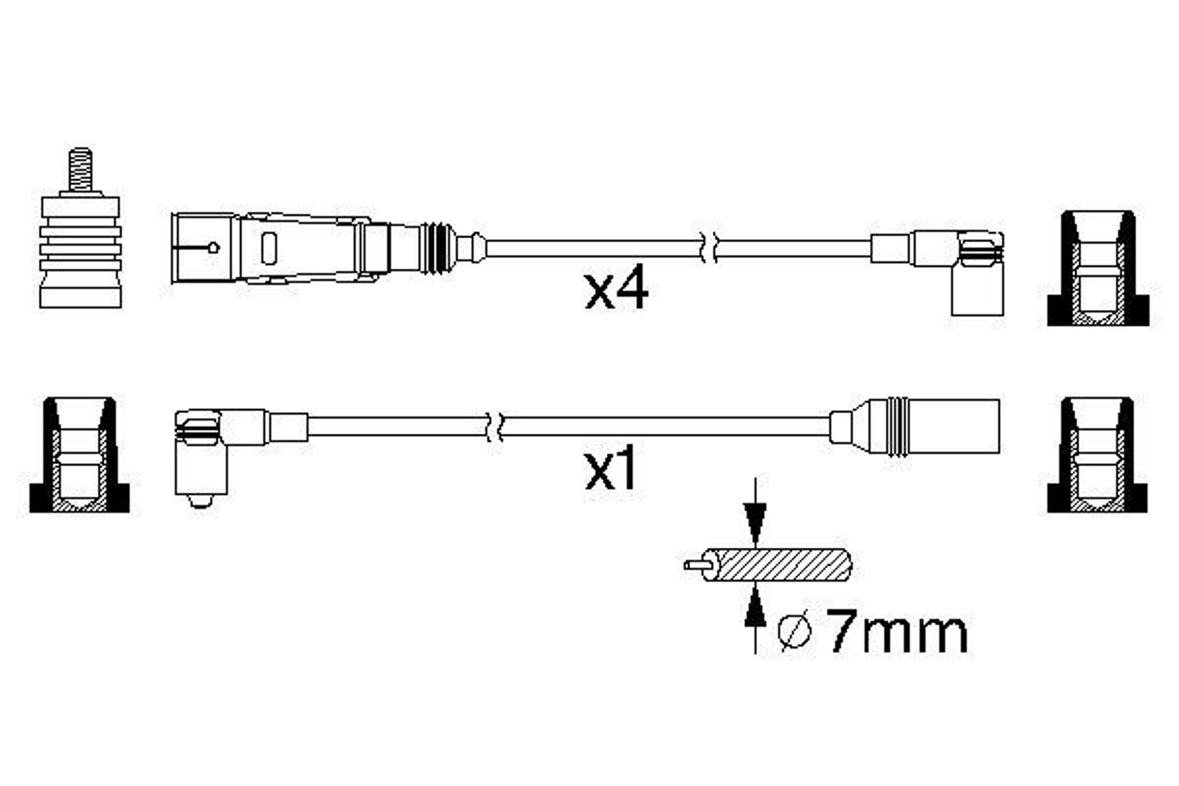 Комплект проводов зажигания BOSCH 0986356355