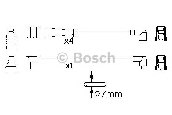 Комплект проводов зажигания BOSCH 0986356704
