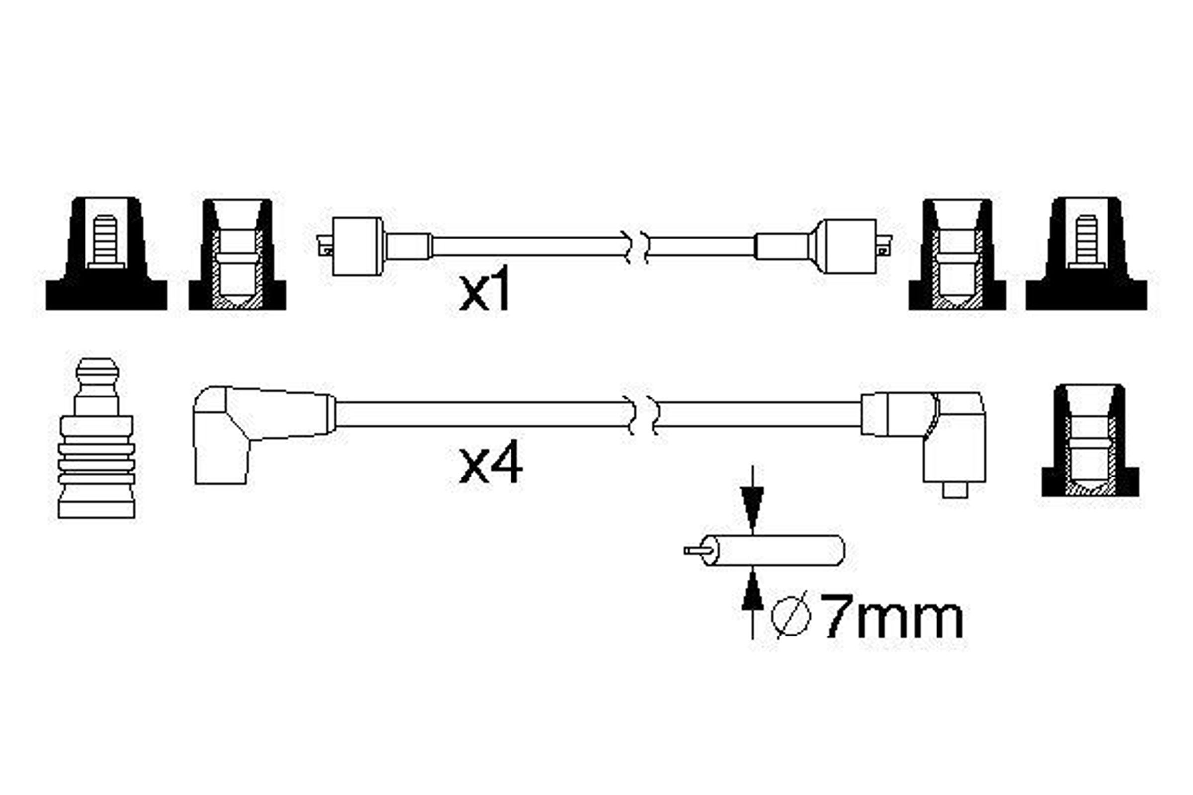 Комплект проводов зажигания BOSCH 0986357102