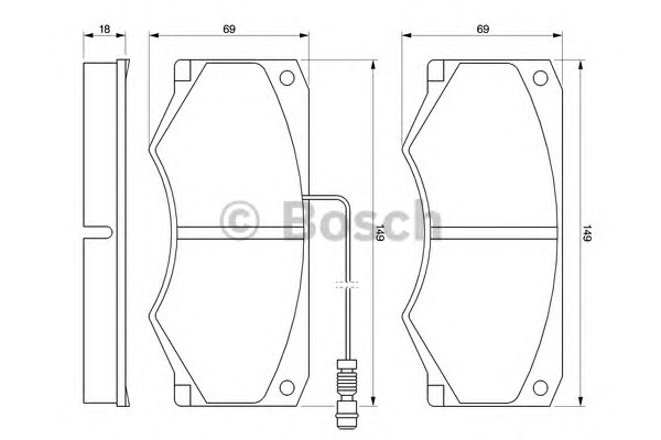 Комплект тормозных колодок дискового тормоза BOSCH 0986424176