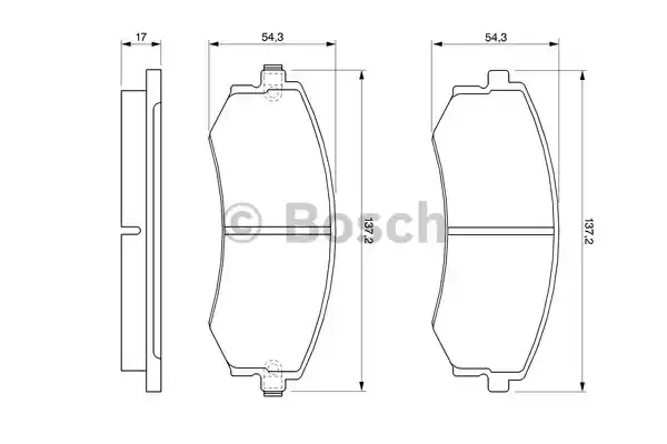 Комплект тормозных колодок дискового тормоза BOSCH 0986424215