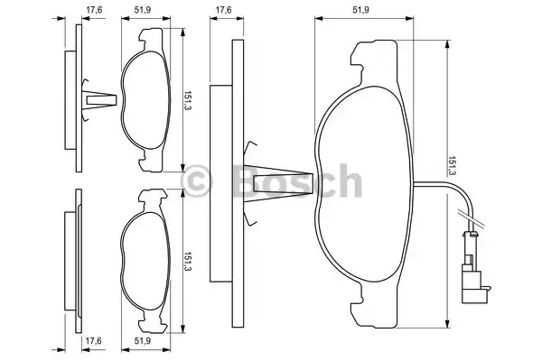 Комплект тормозных колодок дискового тормоза BOSCH 0986424246