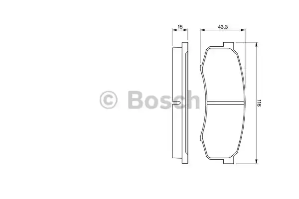 Комплект тормозных колодок дискового тормоза BOSCH 0986424313