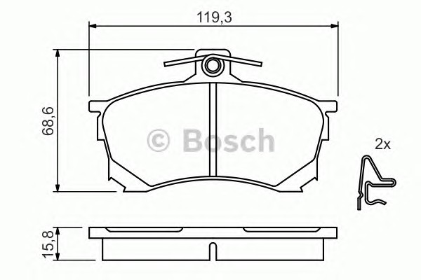 Комплект тормозных колодок дискового тормоза BOSCH 0986424370