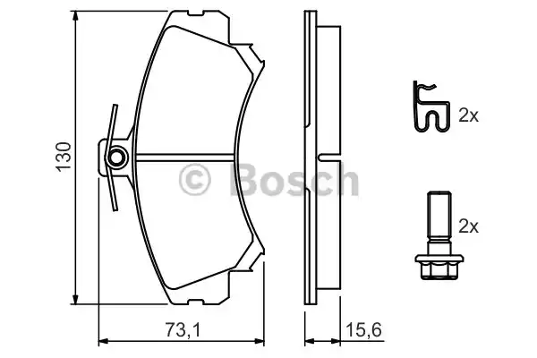 Комплект тормозных колодок дискового тормоза BOSCH 0986424371