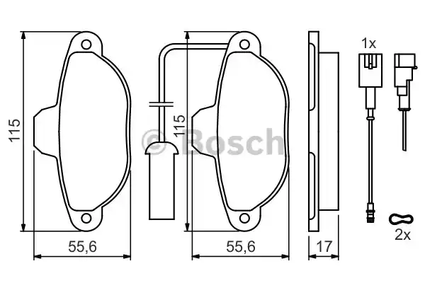 Комплект тормозных колодок дискового тормоза BOSCH 0986424379