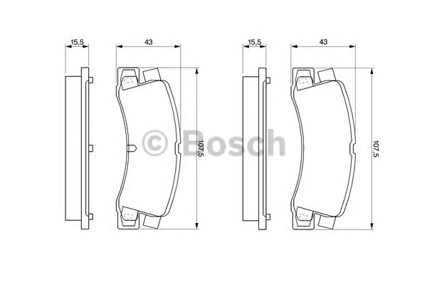 Комплект тормозных колодок дискового тормоза BOSCH 0986424383