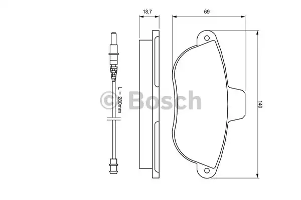 Комплект тормозных колодок дискового тормоза BOSCH 0986424415