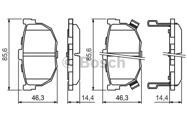Комплект тормозных колодок дискового тормоза BOSCH 0986424418